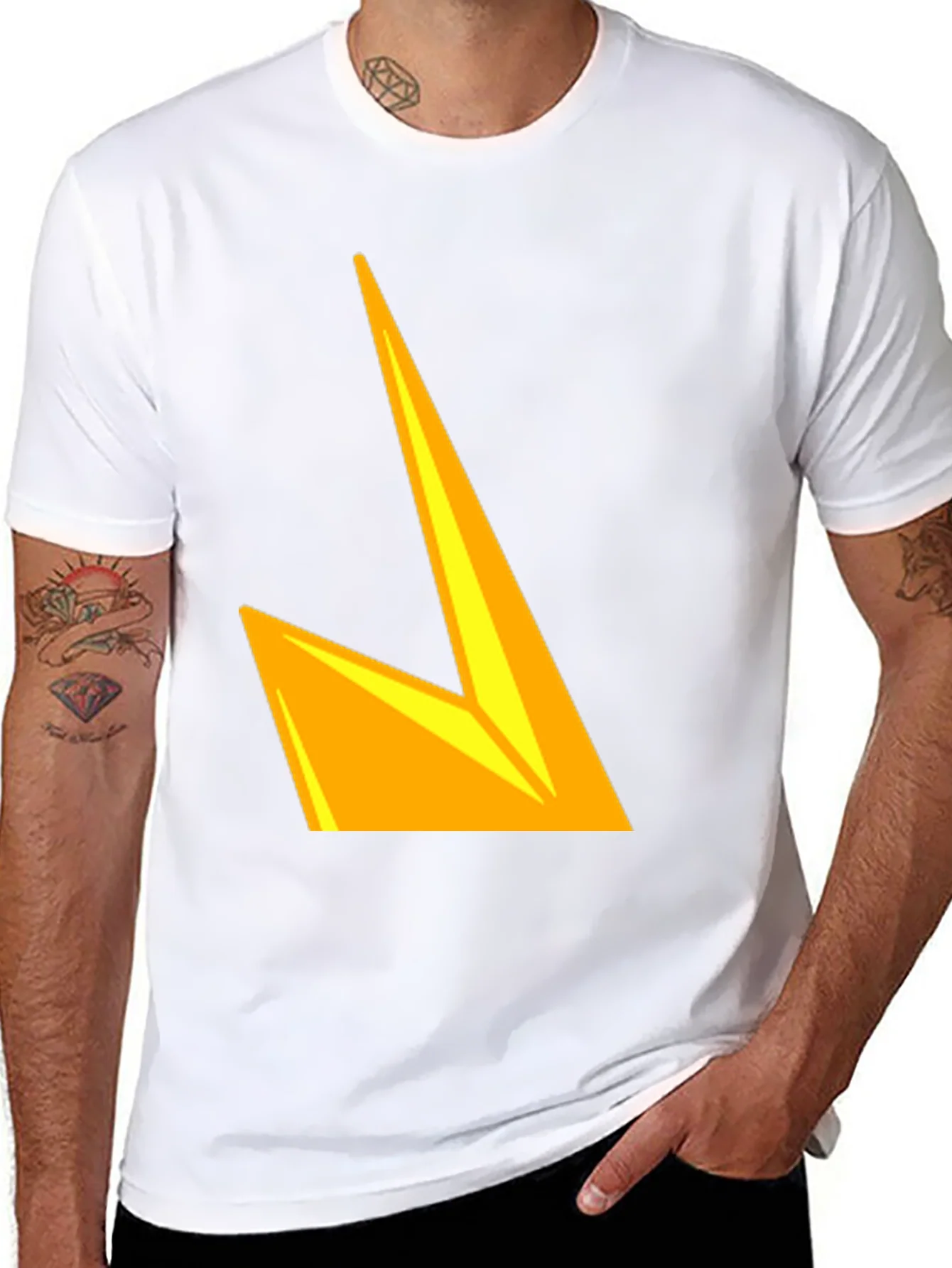 Bold Graphic Tee - Yellow Lightning Design