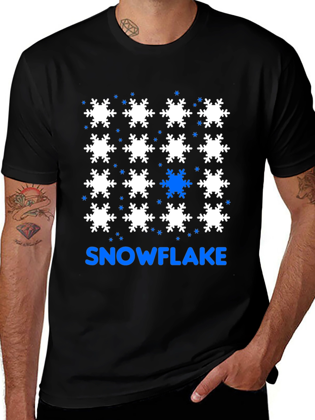 Snowflake Pattern T-Shirt - Unique Design