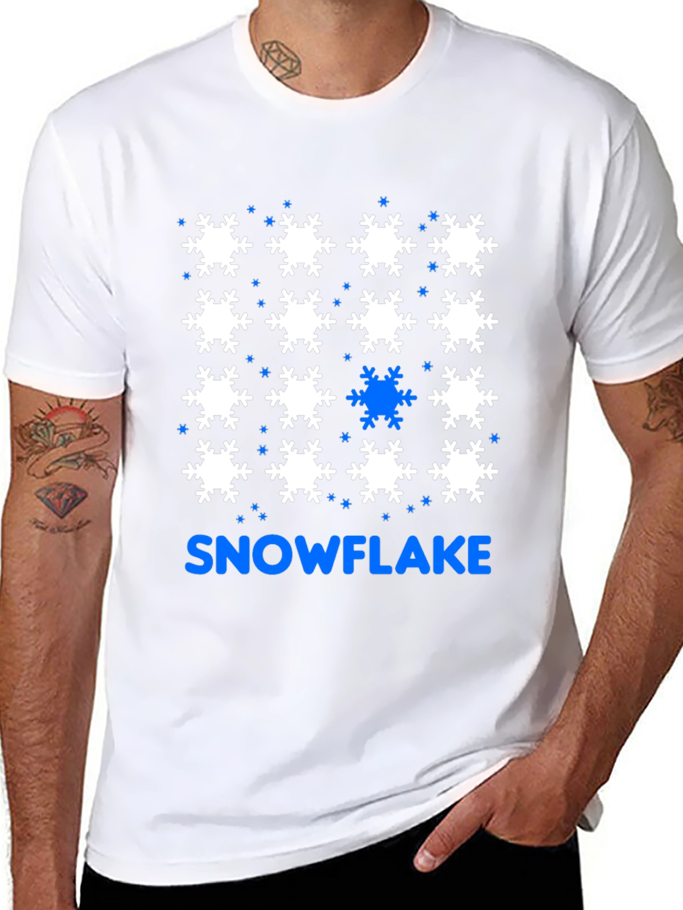 Snowflake Pattern T-Shirt - Unique Design