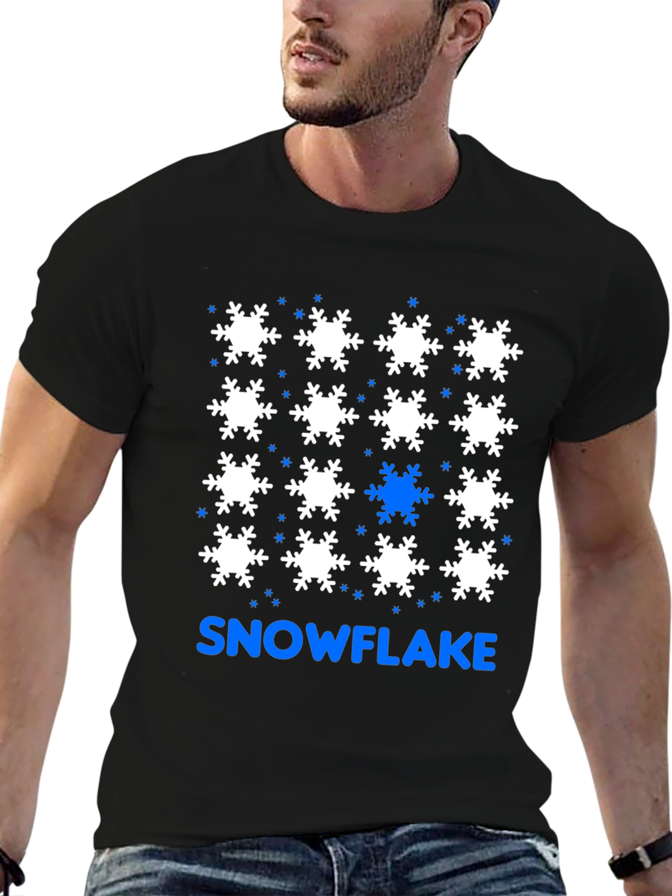 Snowflake Pattern T-Shirt - Unique Design