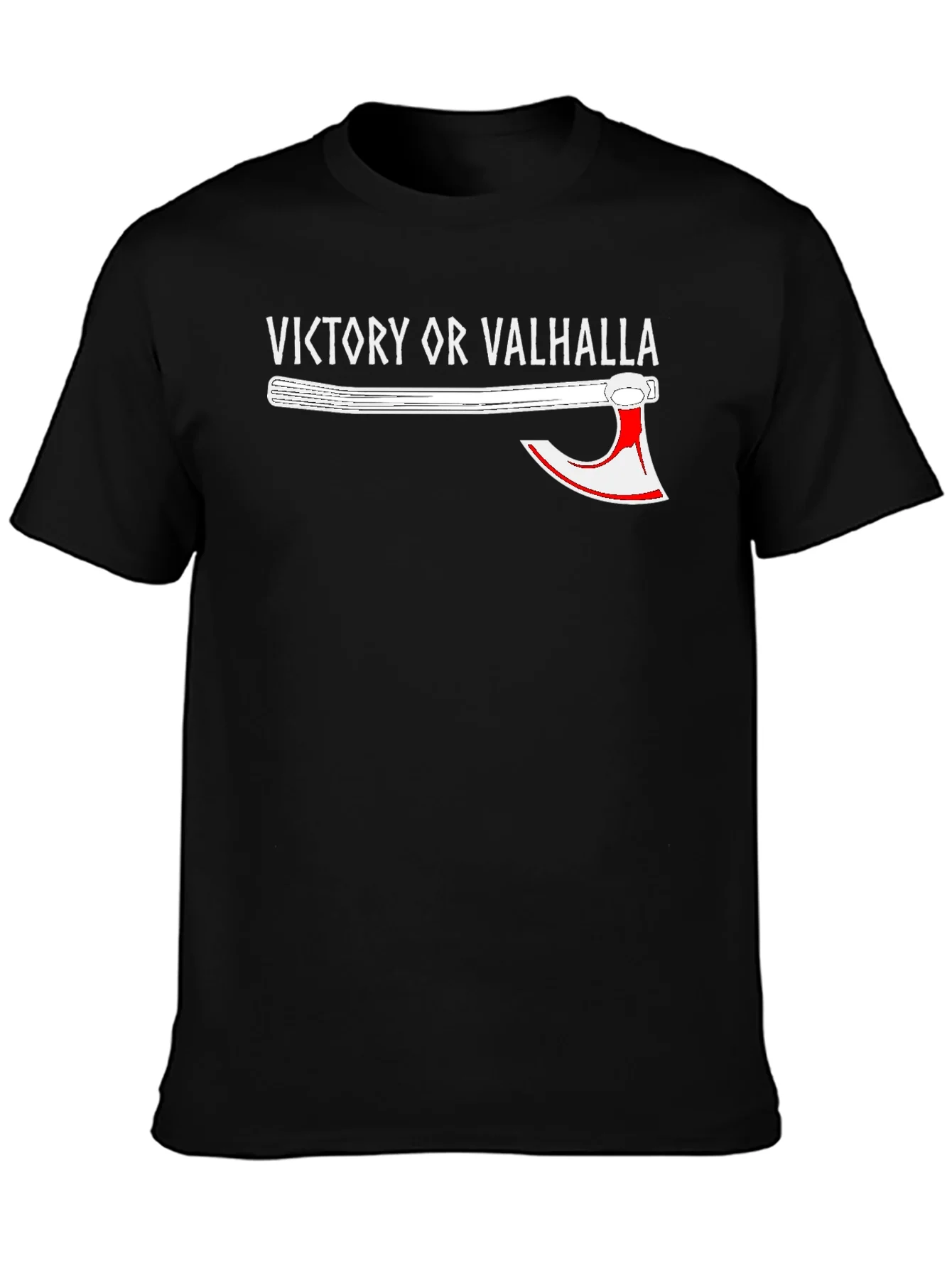 Victory or Valhalla Viking Axe Graphic T-Shirt