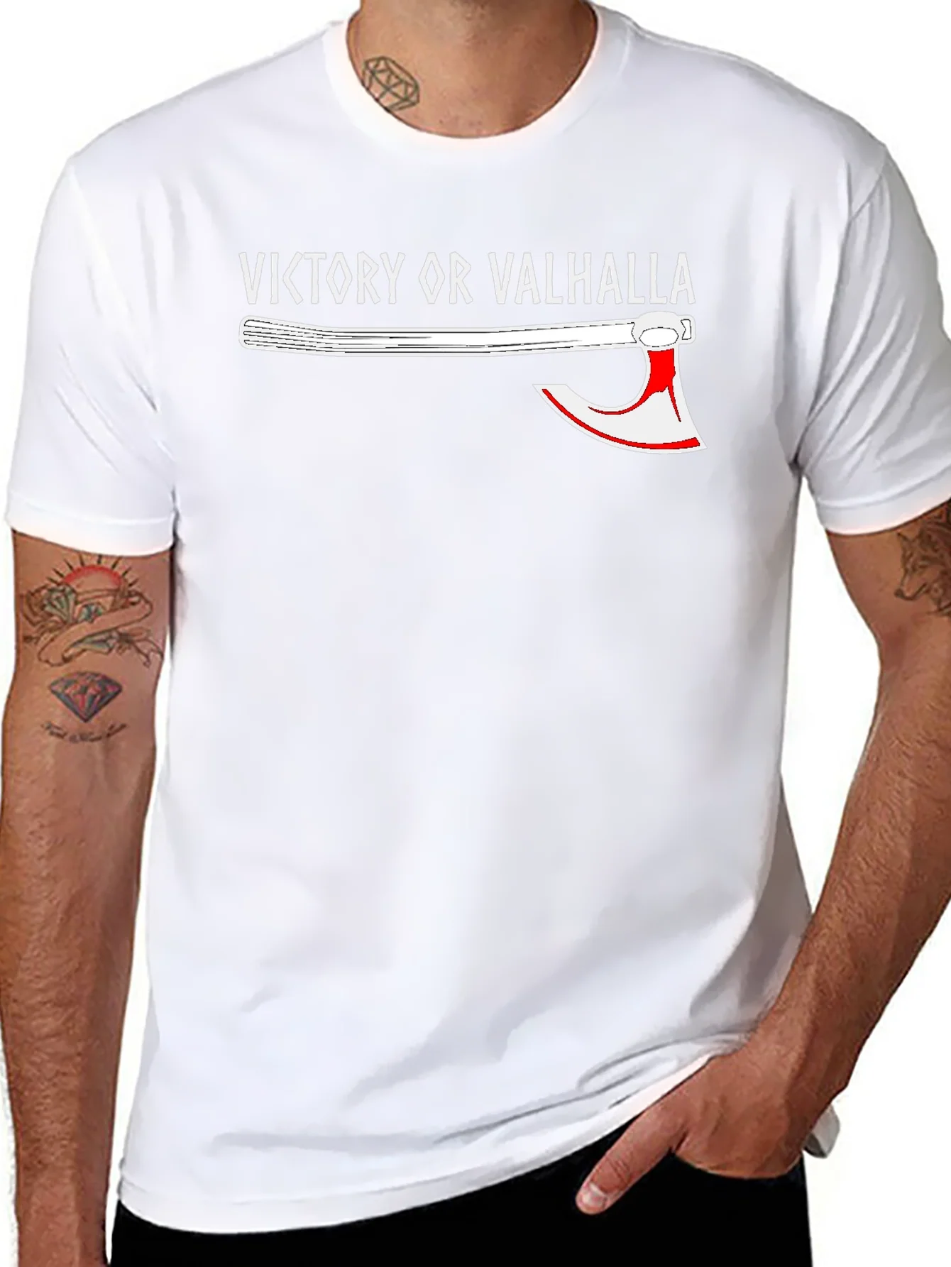 Victory or Valhalla Viking Axe Graphic T-Shirt