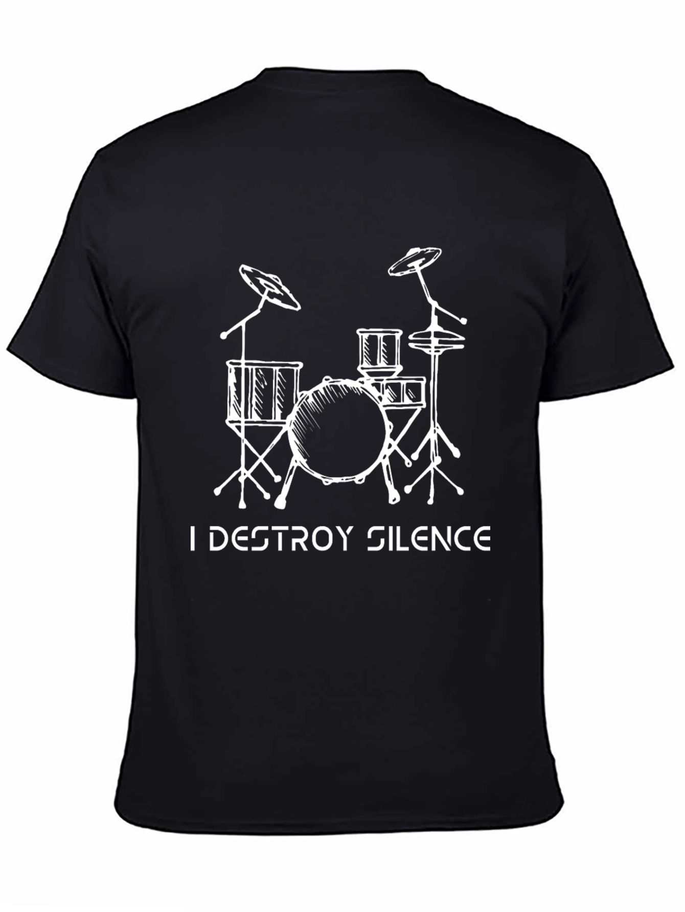 I Destroy Silence Drum Set Graphic T-Shirt