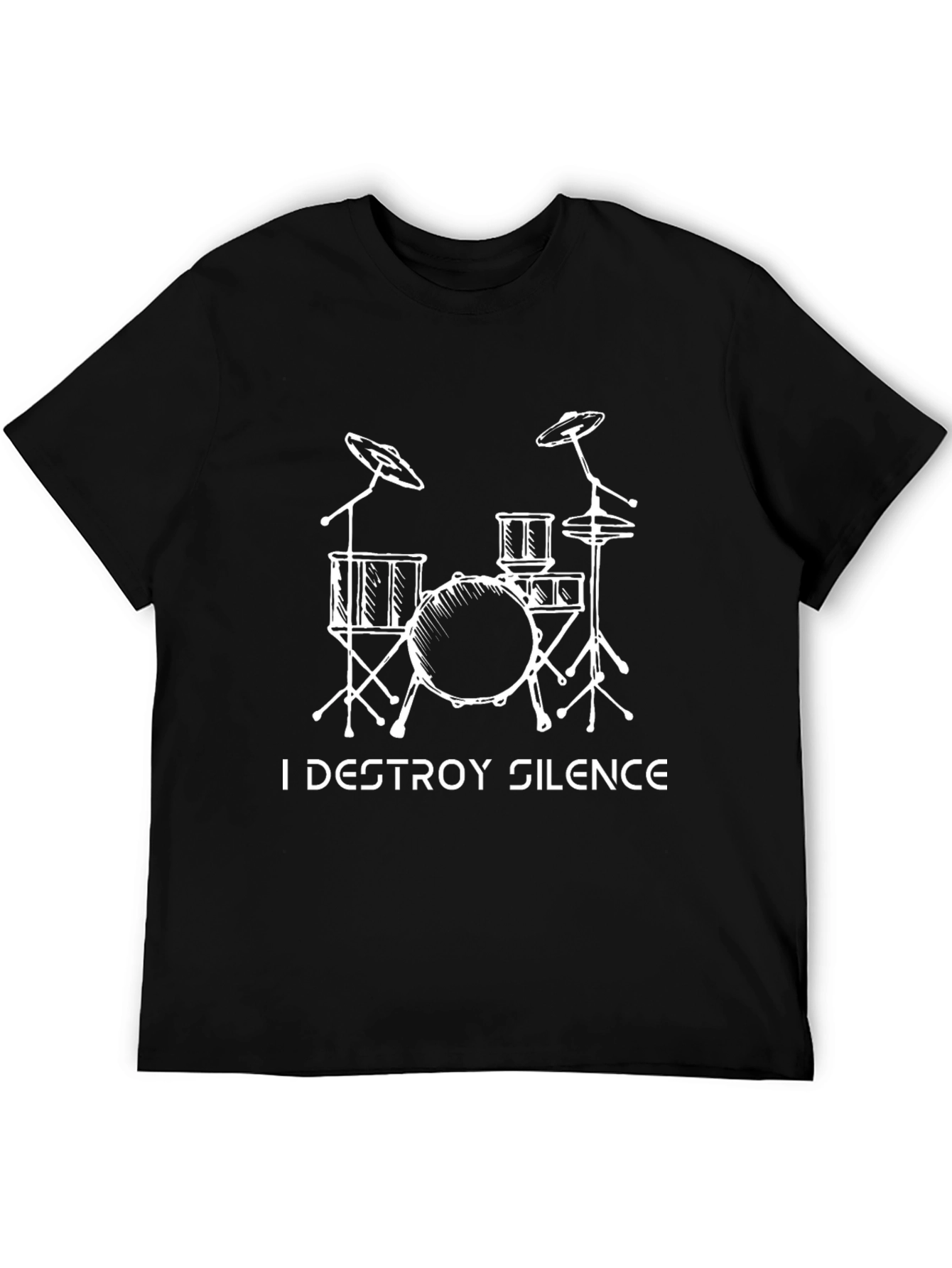 I Destroy Silence Drum Set Graphic T-Shirt