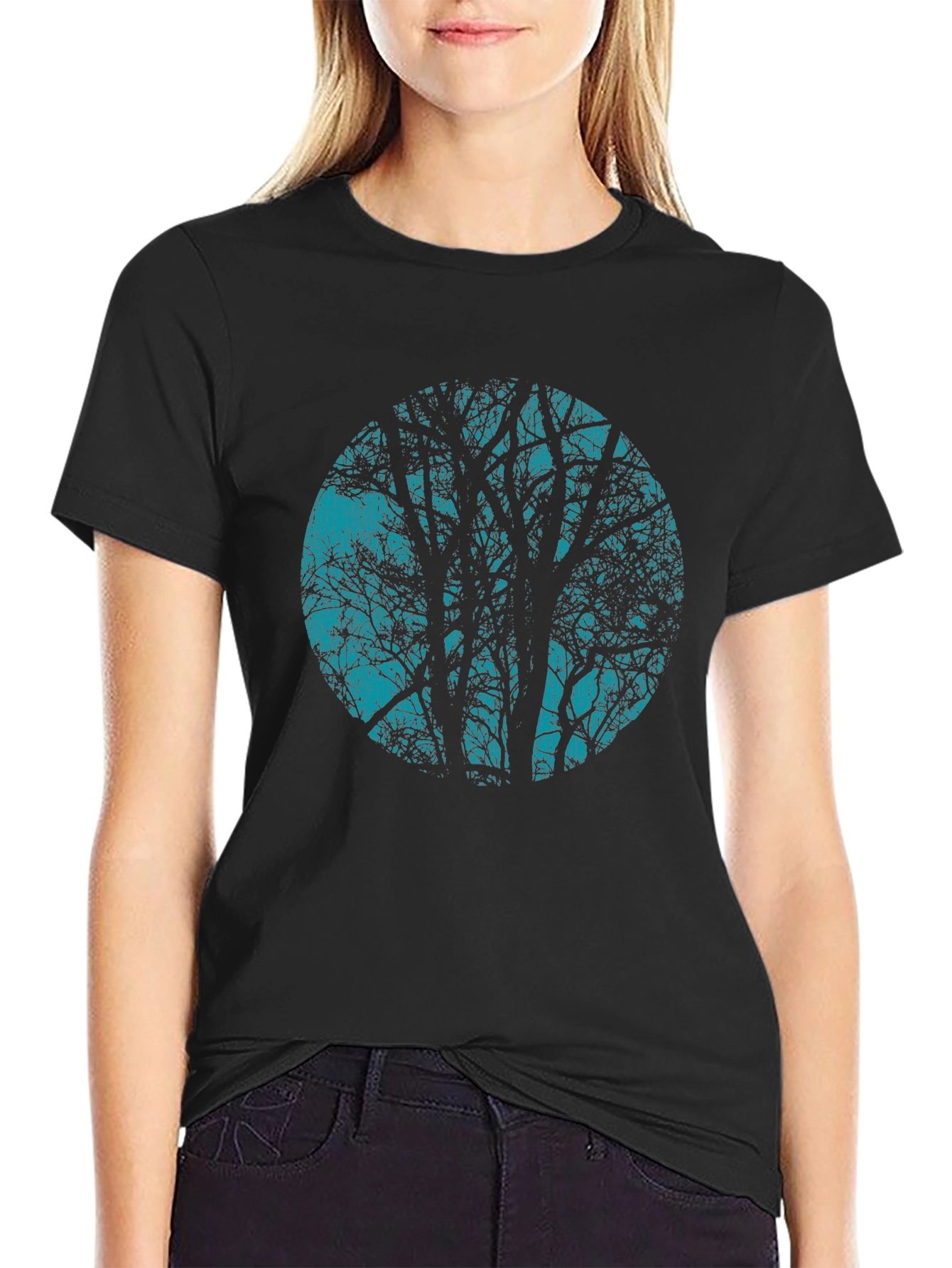 Black Tree Silhouette Graphic Tee
