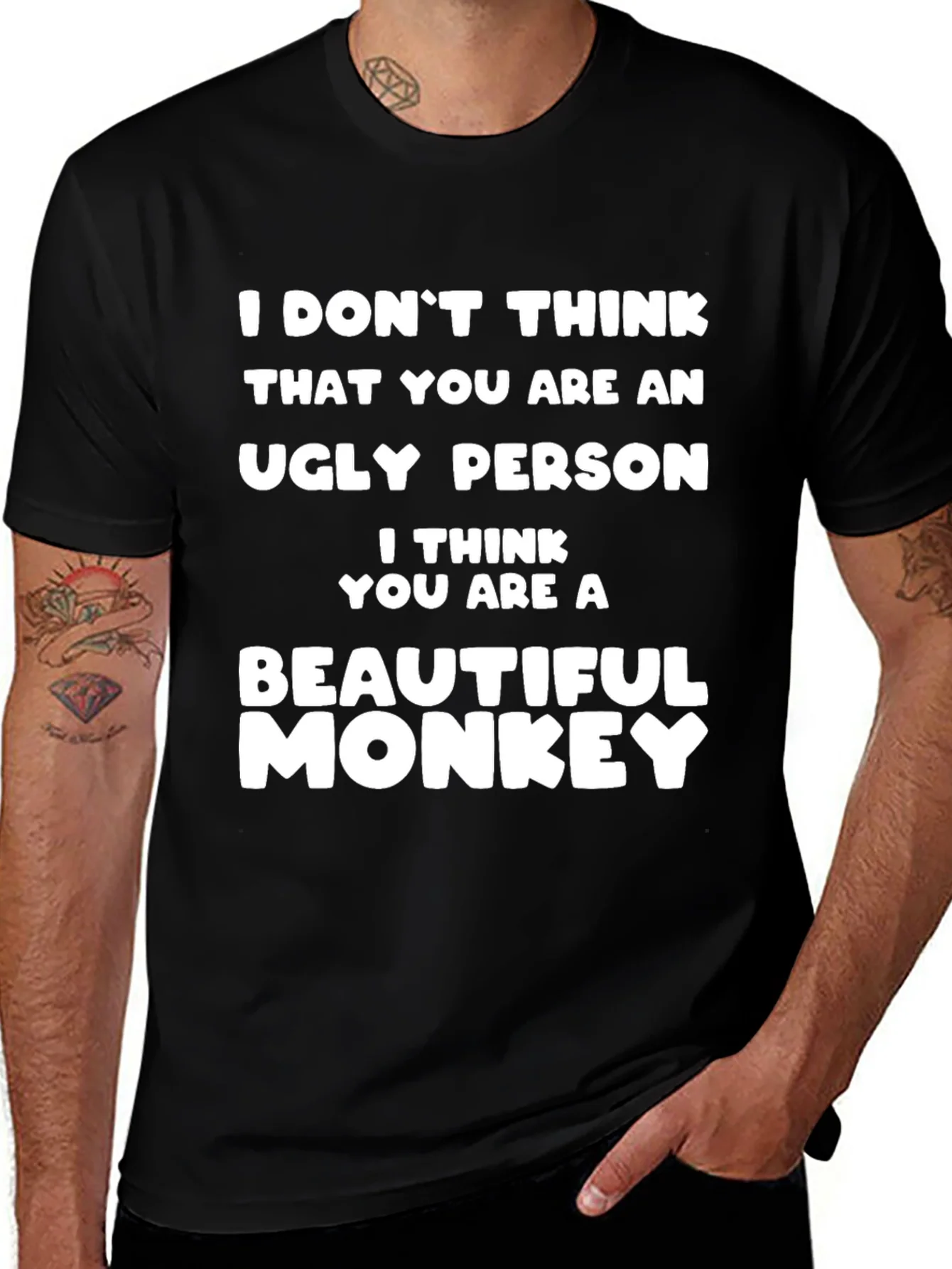 Funny Beautiful Monkey Graphic T-Shirt