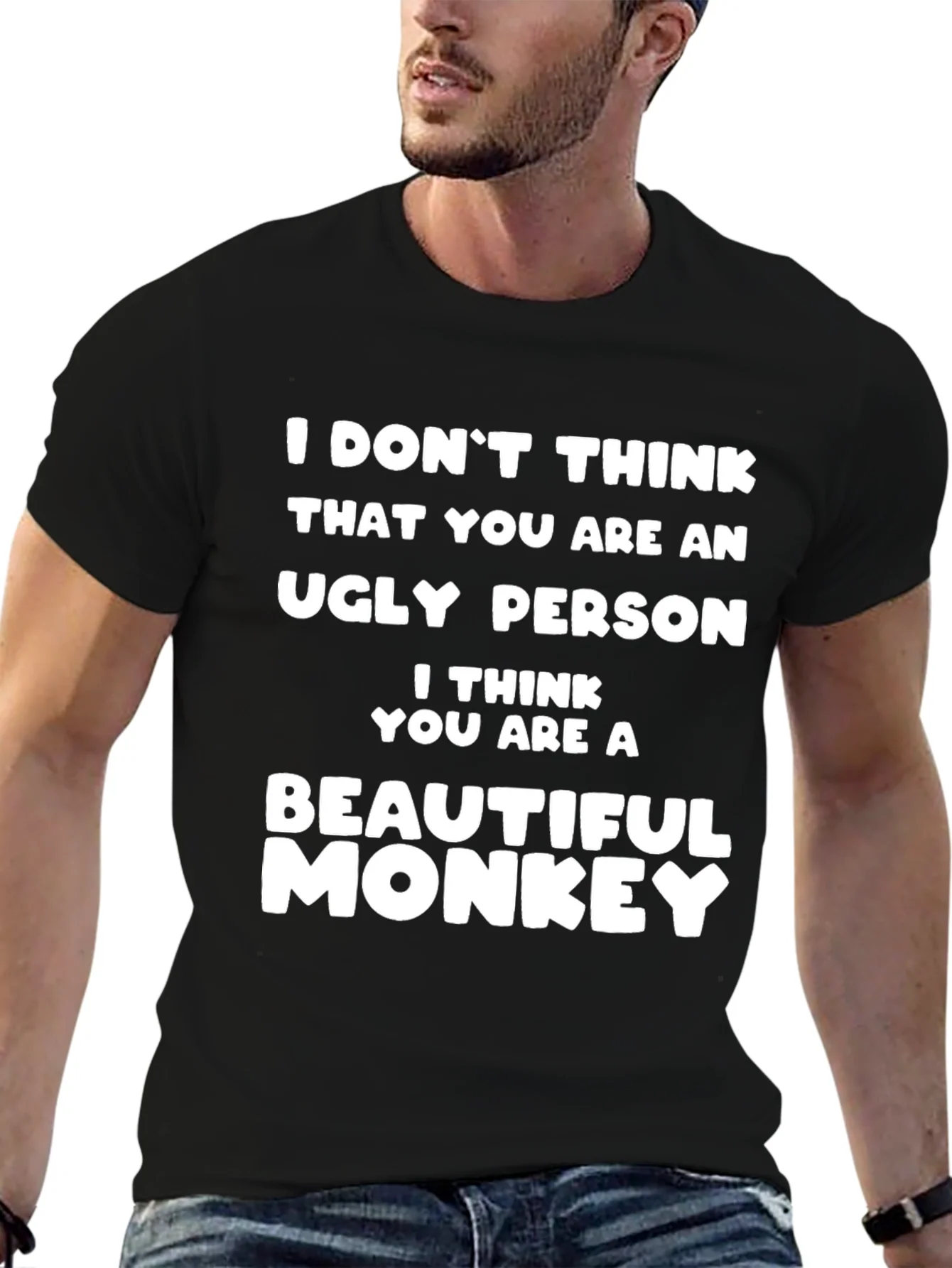 Funny Beautiful Monkey Graphic T-Shirt