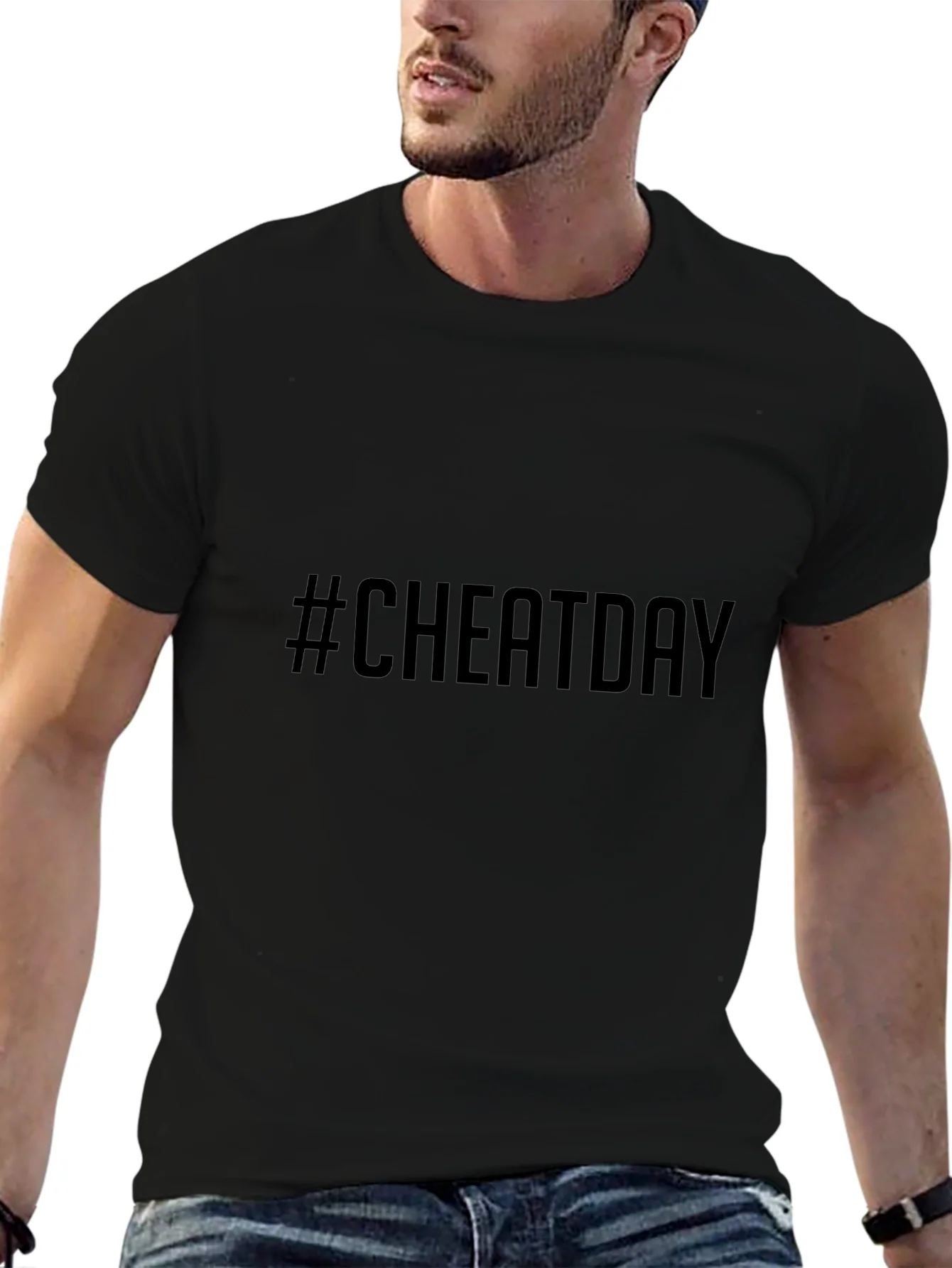 Cheat Day T-Shirt - Black Casual Tee