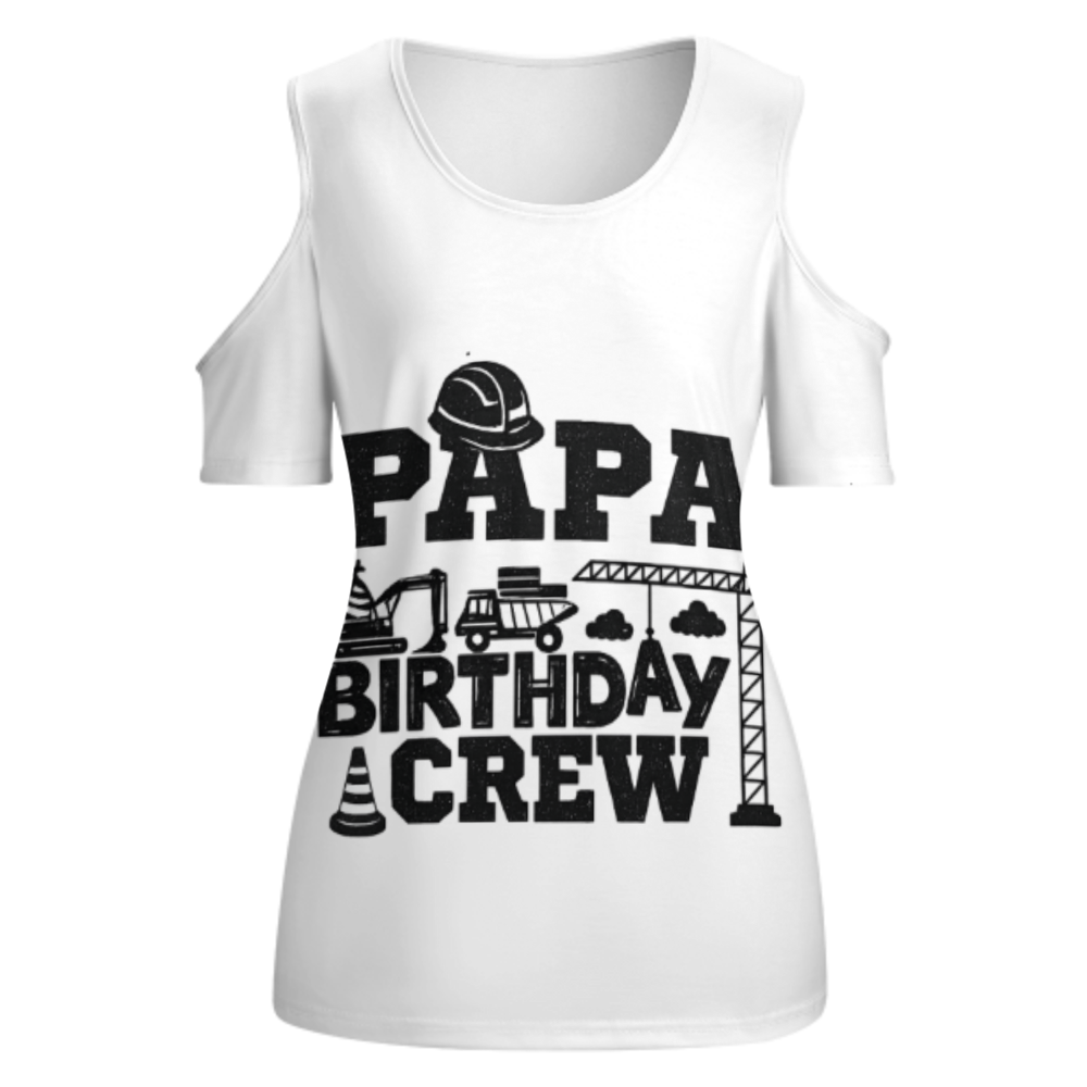 Papa Birthday Crew Construction Graphic T-Shirt – Funny Family Party Tee for Builders & Truck Lovers(z180)