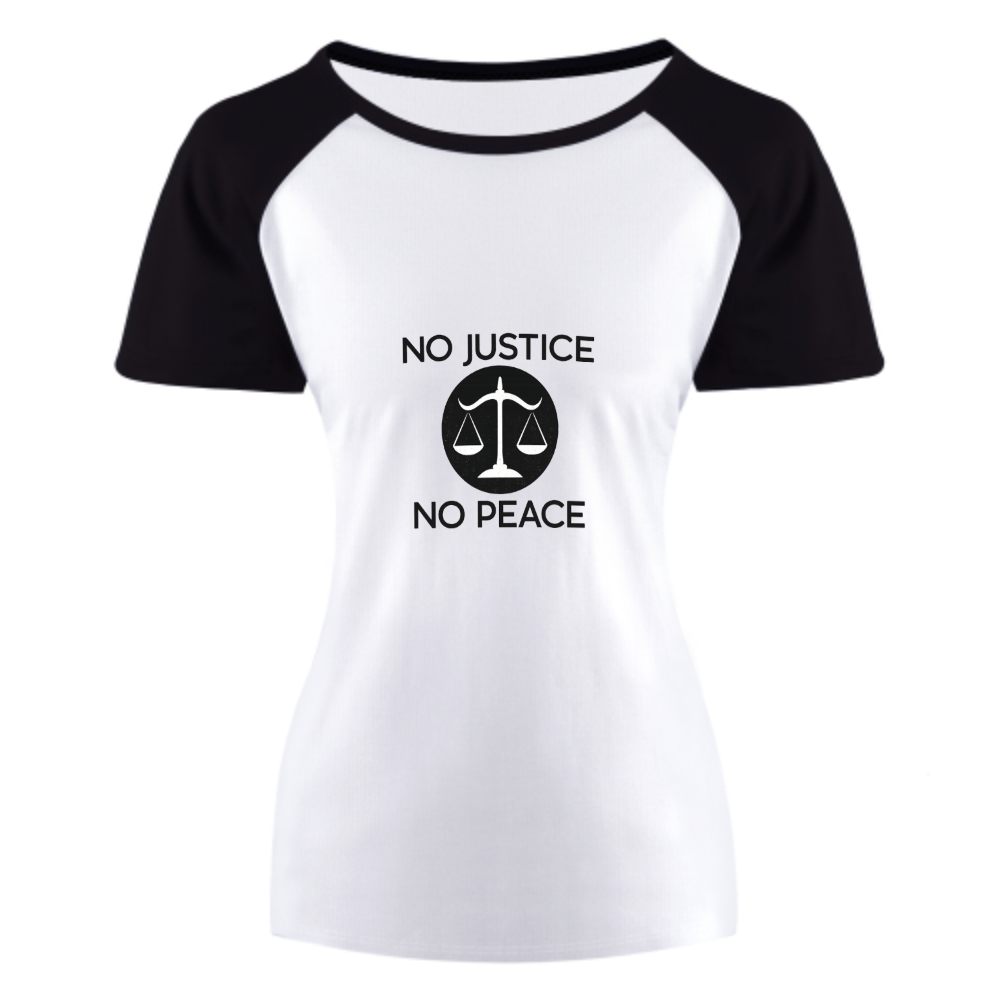 No Justice No Peace Graphic Tee – Minimal Protest Style Statement Shirt(z215)