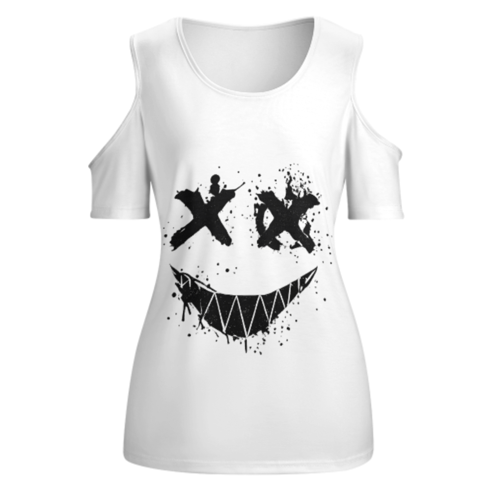 Graffiti Smile Face Graphic T-Shirt – Dark Streetwear Horror Inspired Tee(z179)