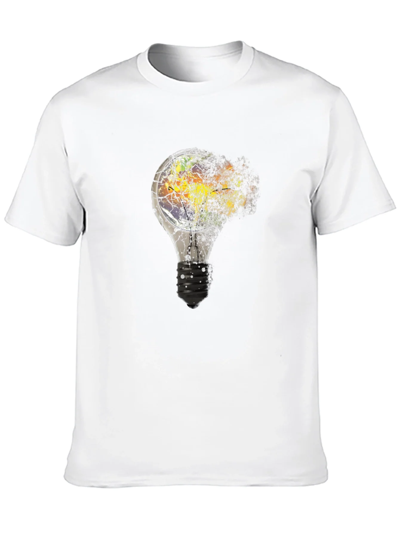 Shattered Light Bulb Graphic T-Shirt