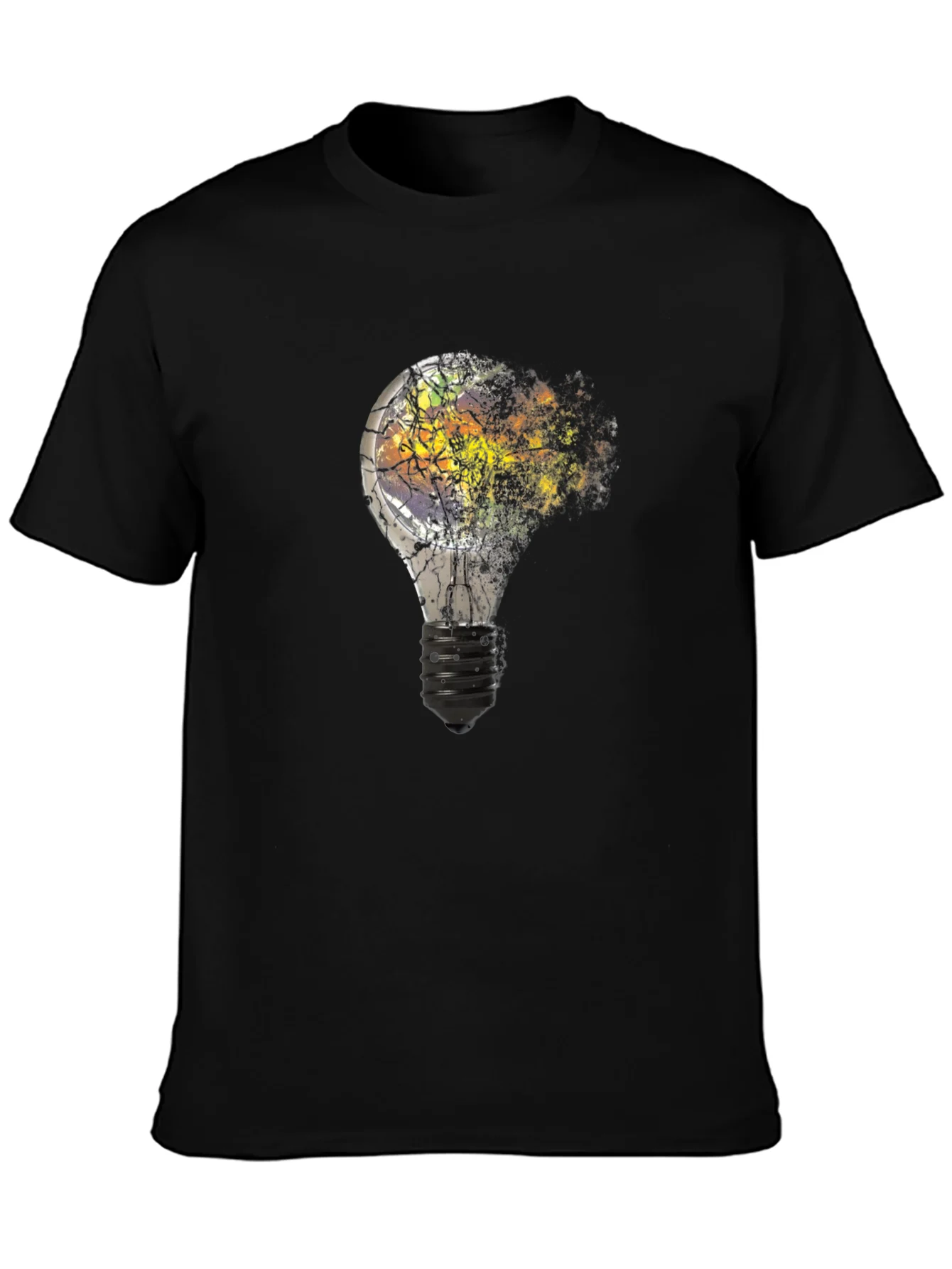 Shattered Light Bulb Graphic T-Shirt
