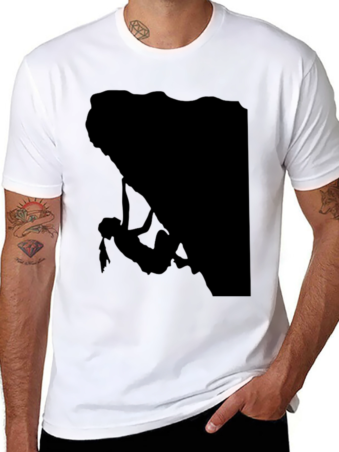 Climbing Silhouette Graphic Tee - Black