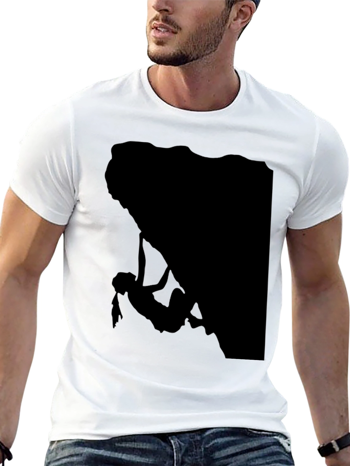 Climbing Silhouette Graphic Tee - Black