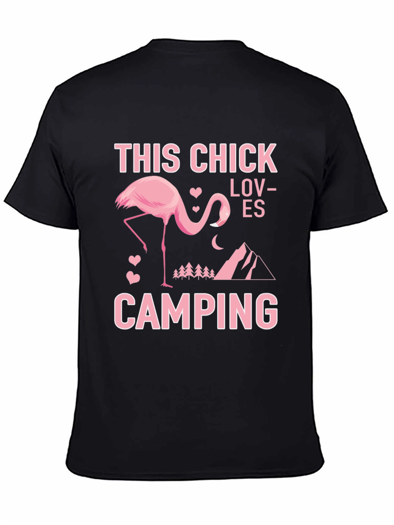This Chick Loves Camping Flamingo Graphic Tee