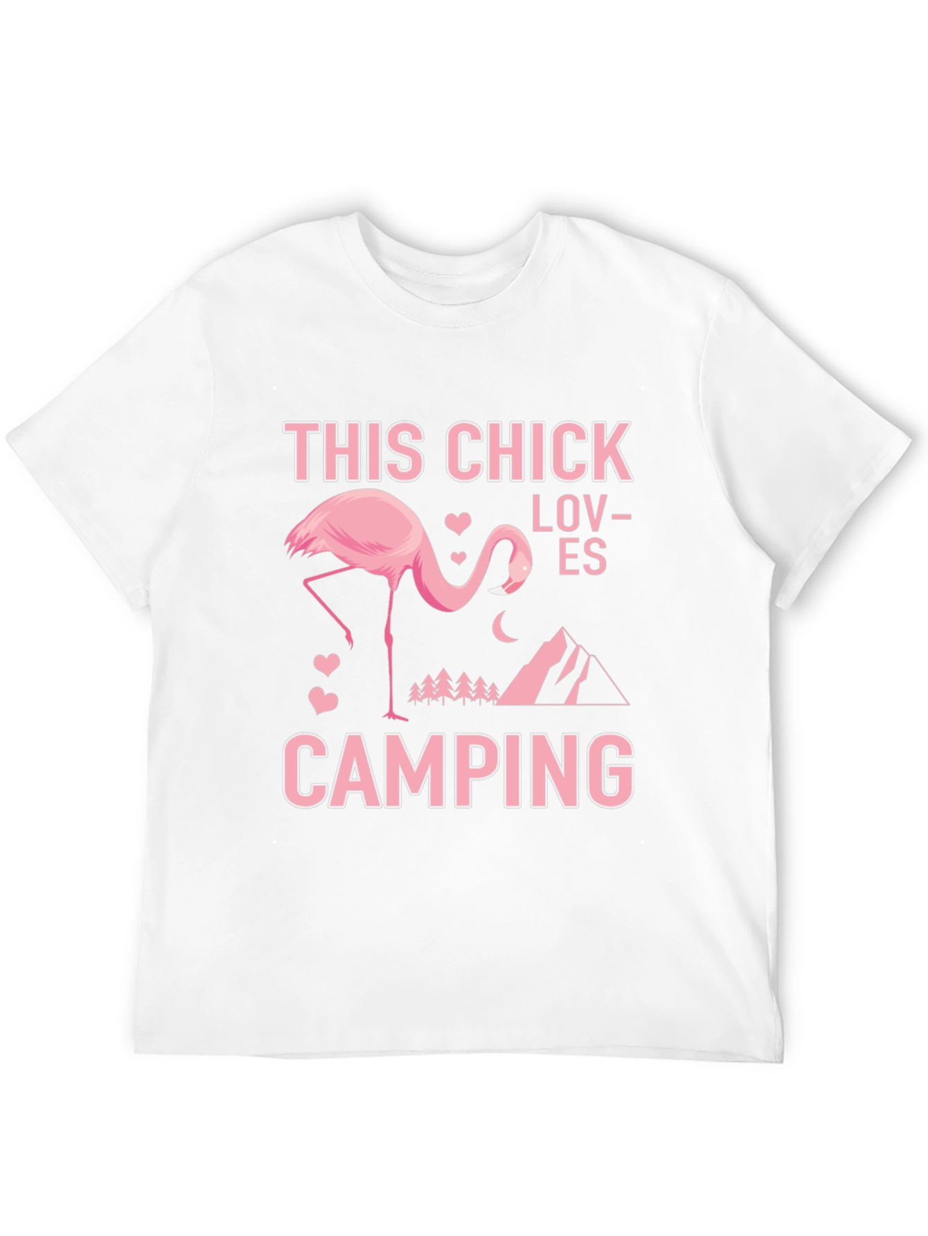 This Chick Loves Camping Flamingo Graphic Tee