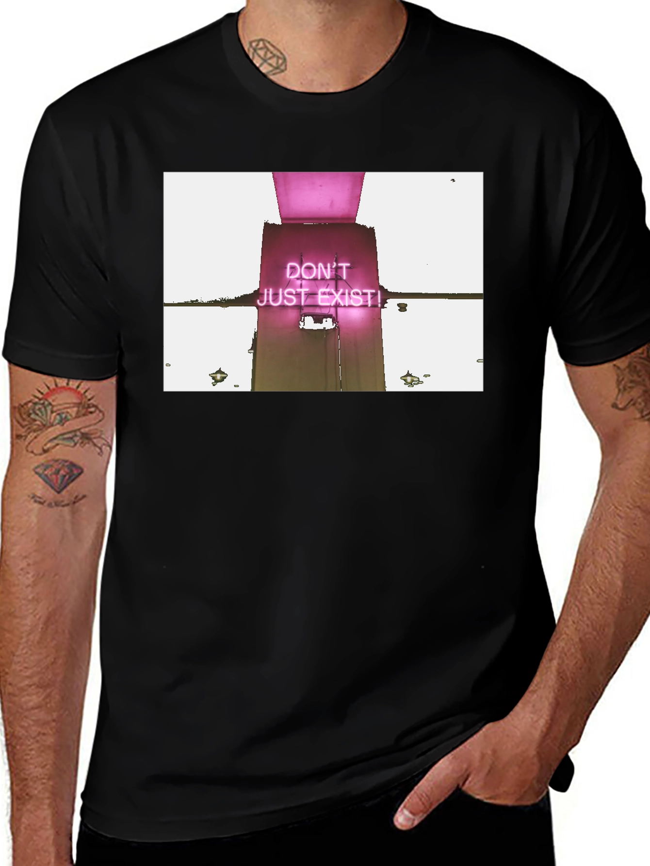 Dont Just Exist Tee - Statement Black T-Shirt