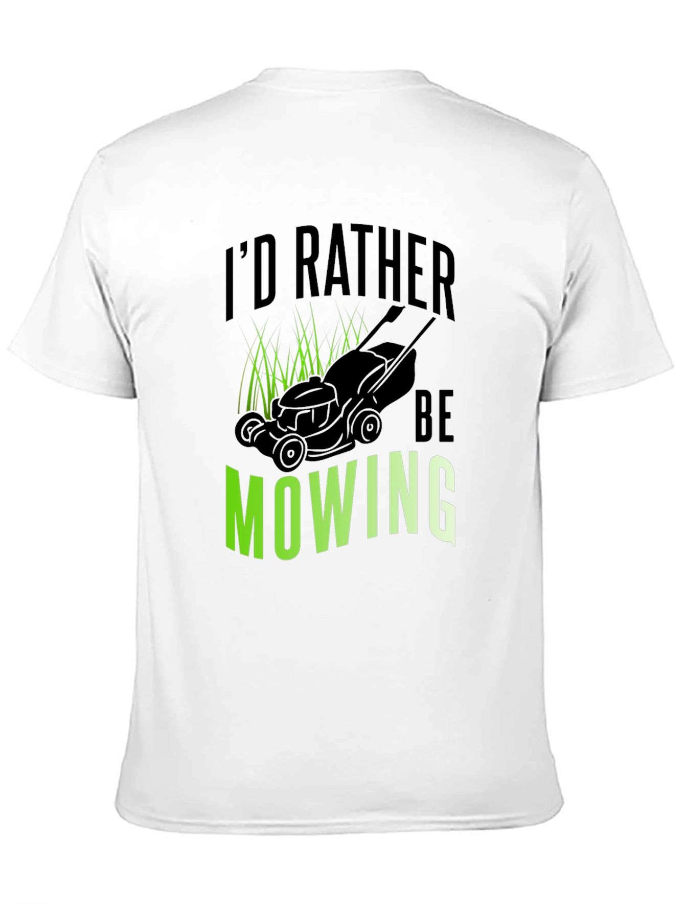 Id Rather Be Mowing Black Graphic Tee