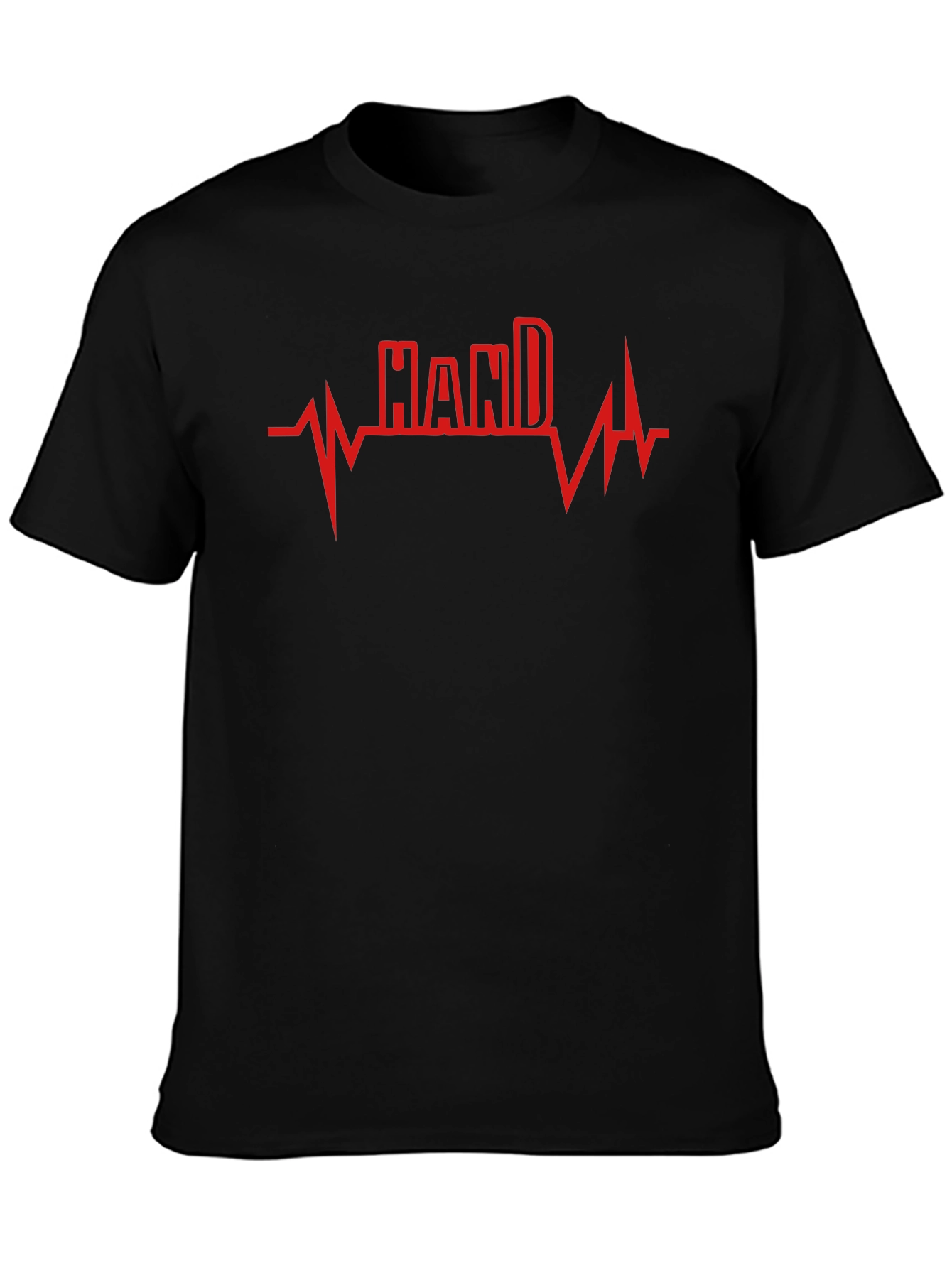 Hand Heartbeat Graphic Tee - Unisex Black T-Shirt
