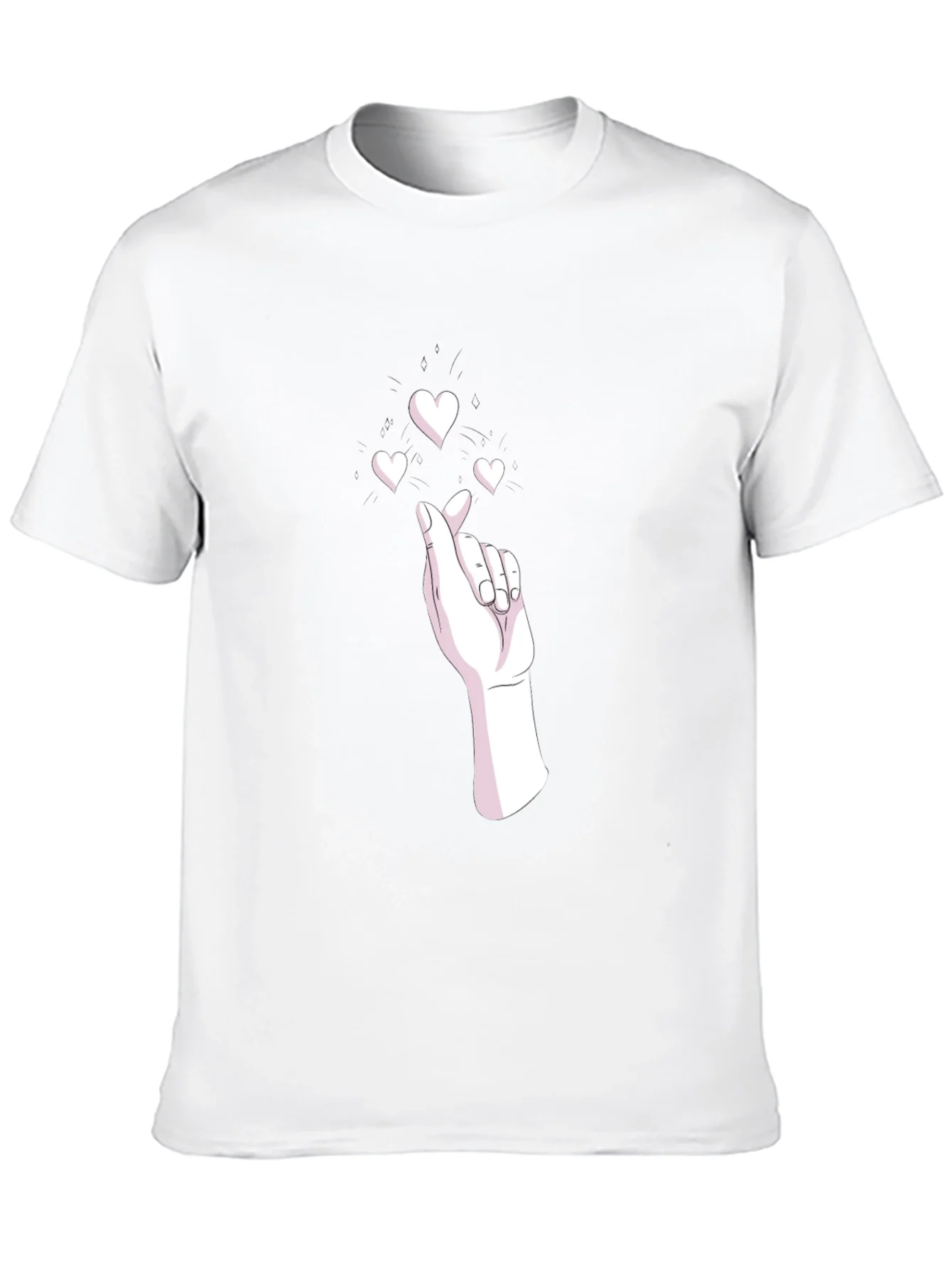 Heart Gesture Graphic Tee - Stylish Black T-Shirt