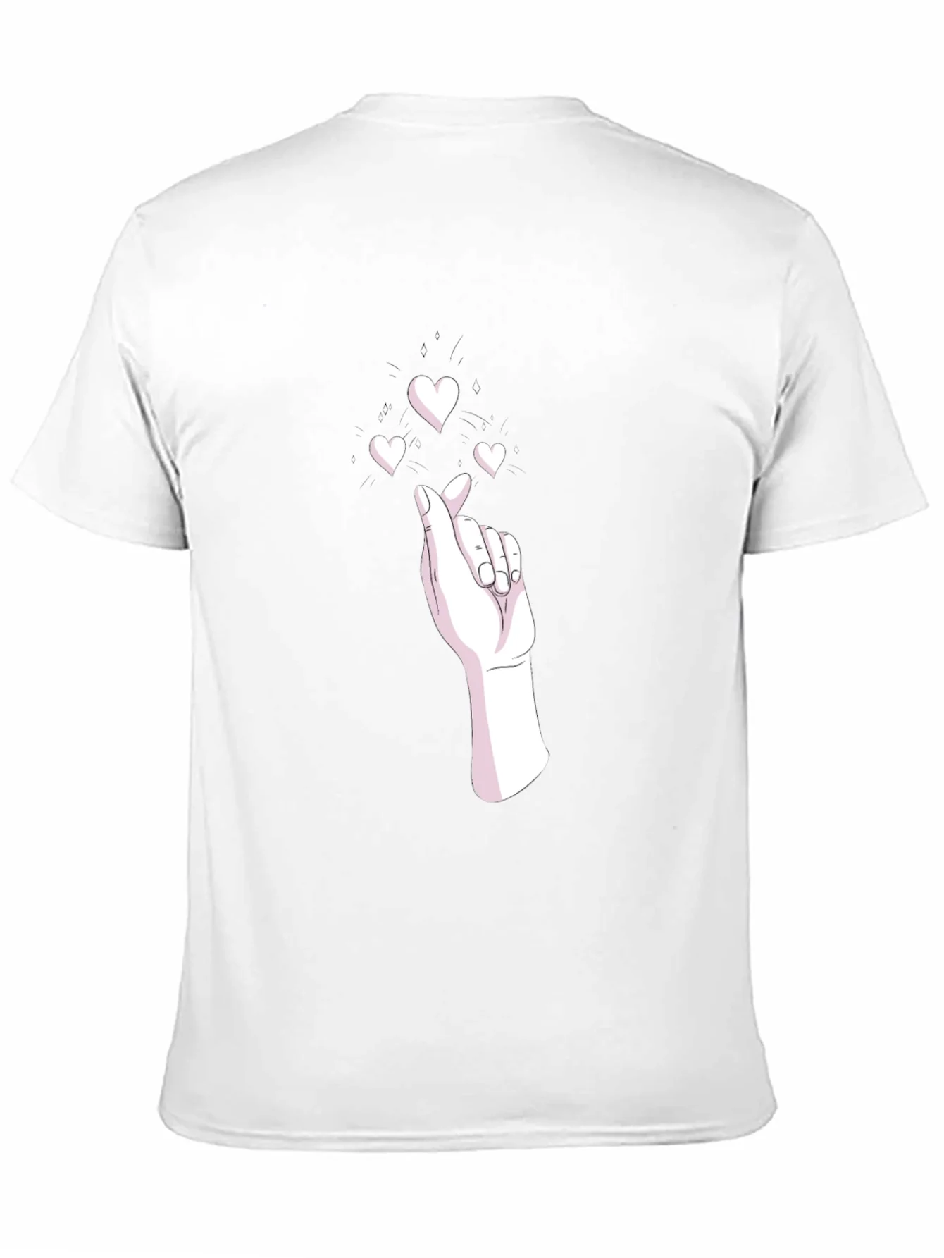 Heart Gesture Graphic Tee - Stylish Black T-Shirt