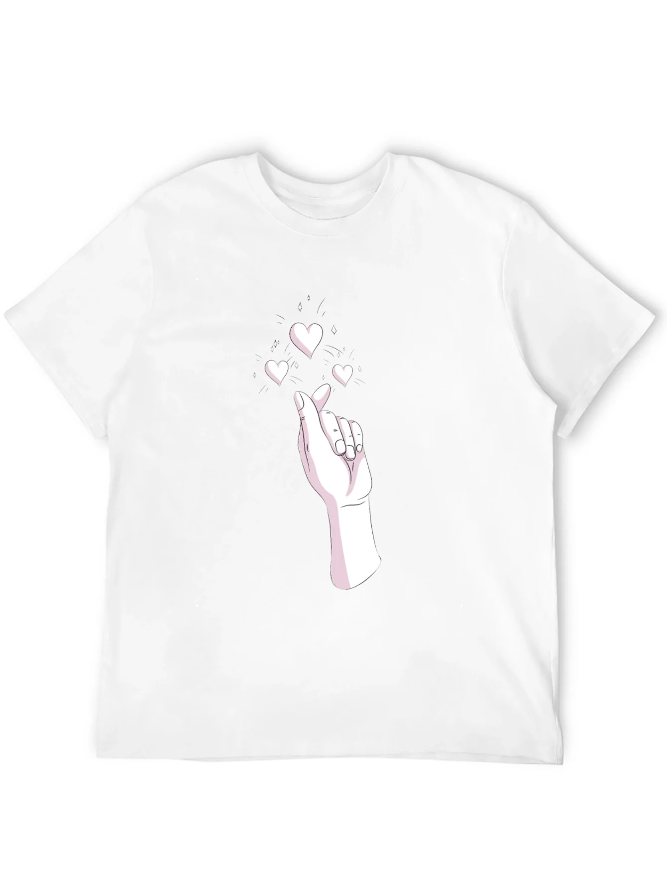 Heart Gesture Graphic Tee - Stylish Black T-Shirt