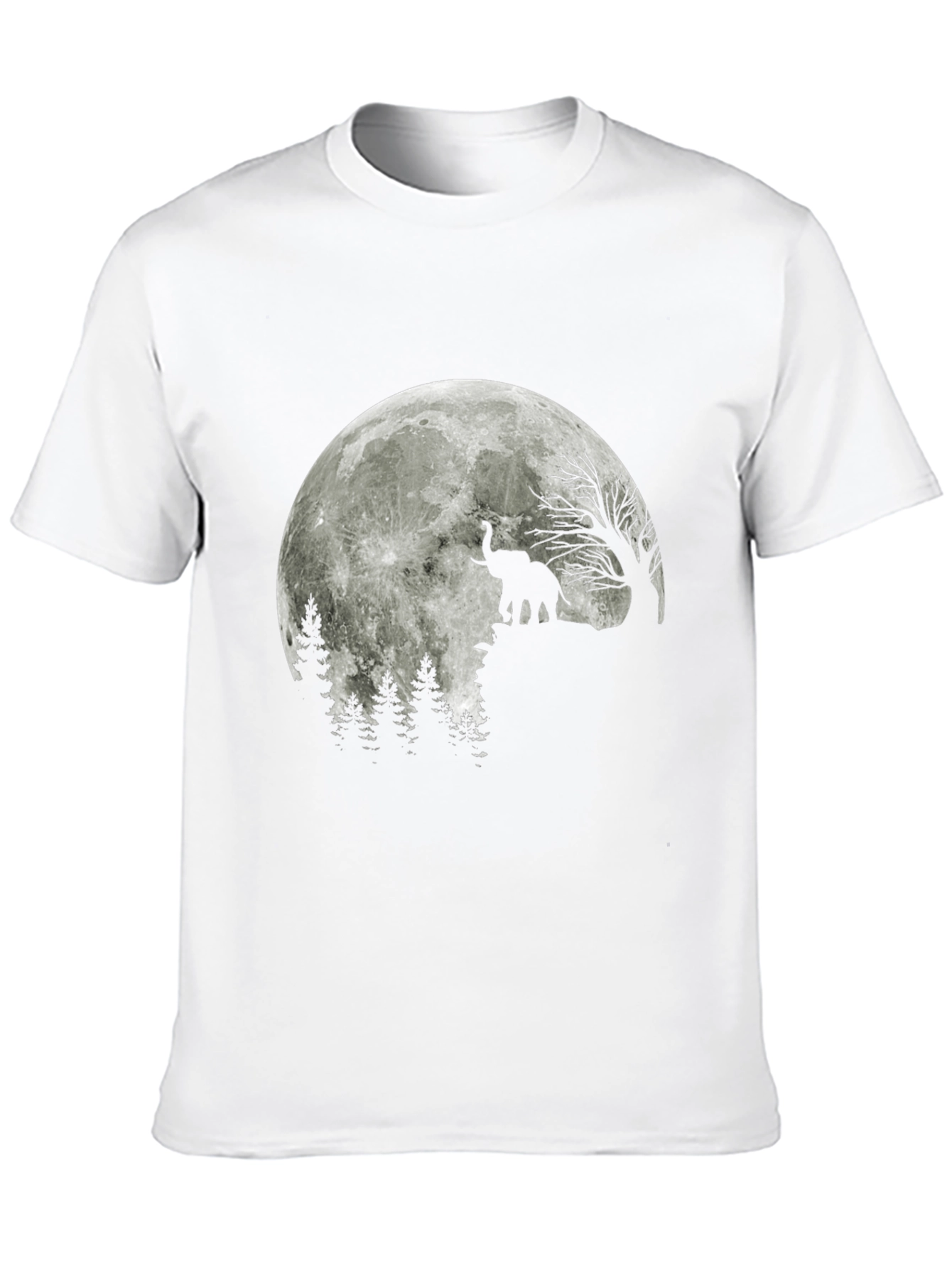 Elephant Moon Silhouette Black T-Shirt