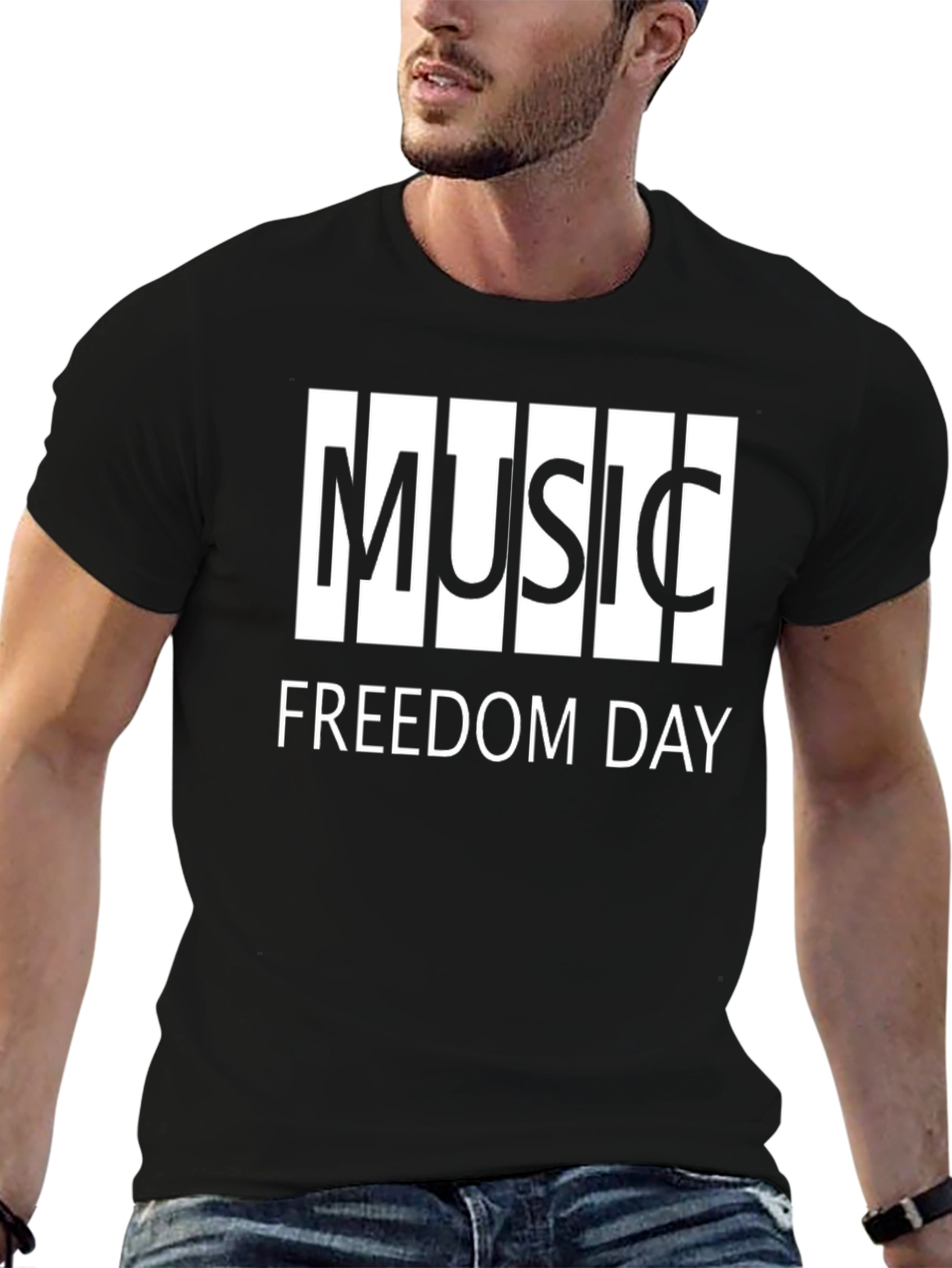 Music Freedom Day Graphic Tee - Black