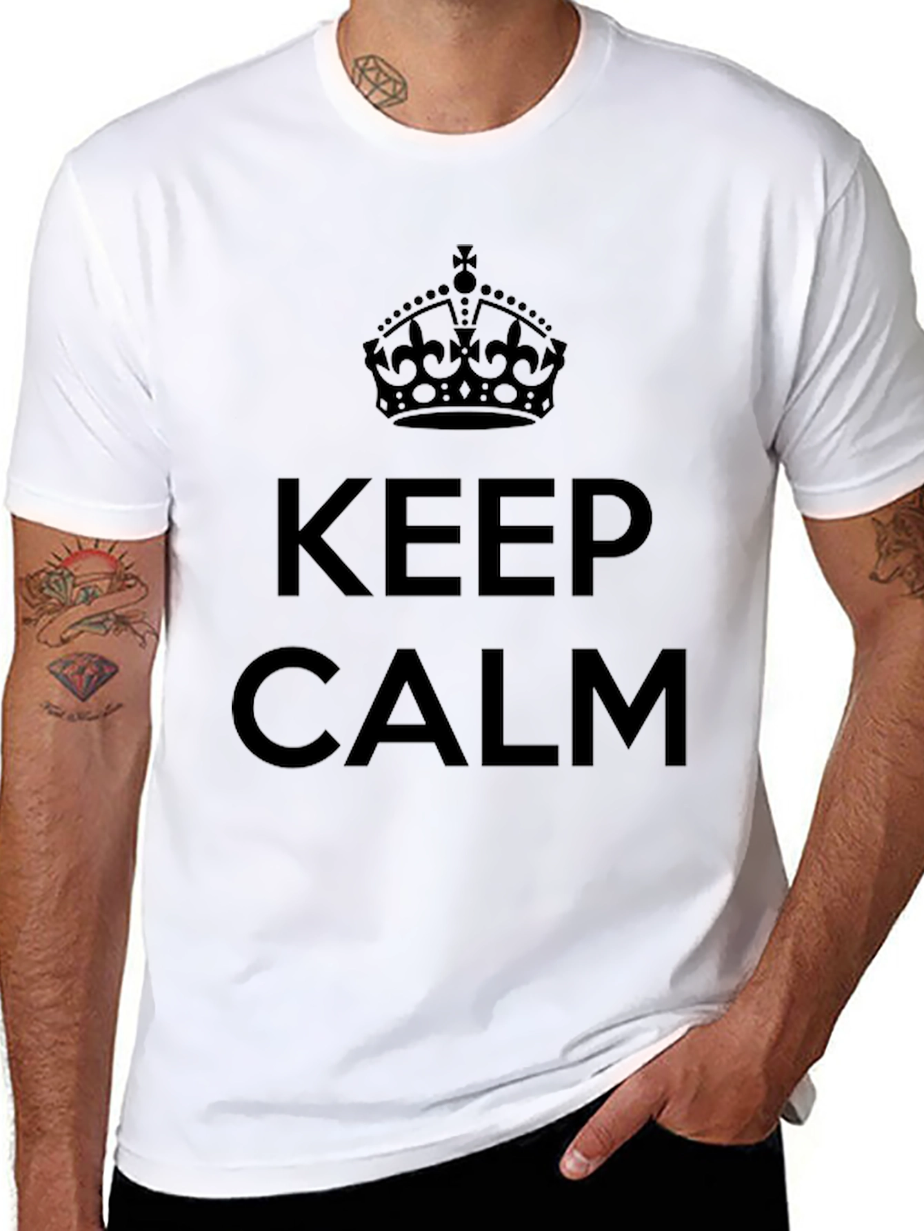 Keep Calm Crown Graphic Tee - Black