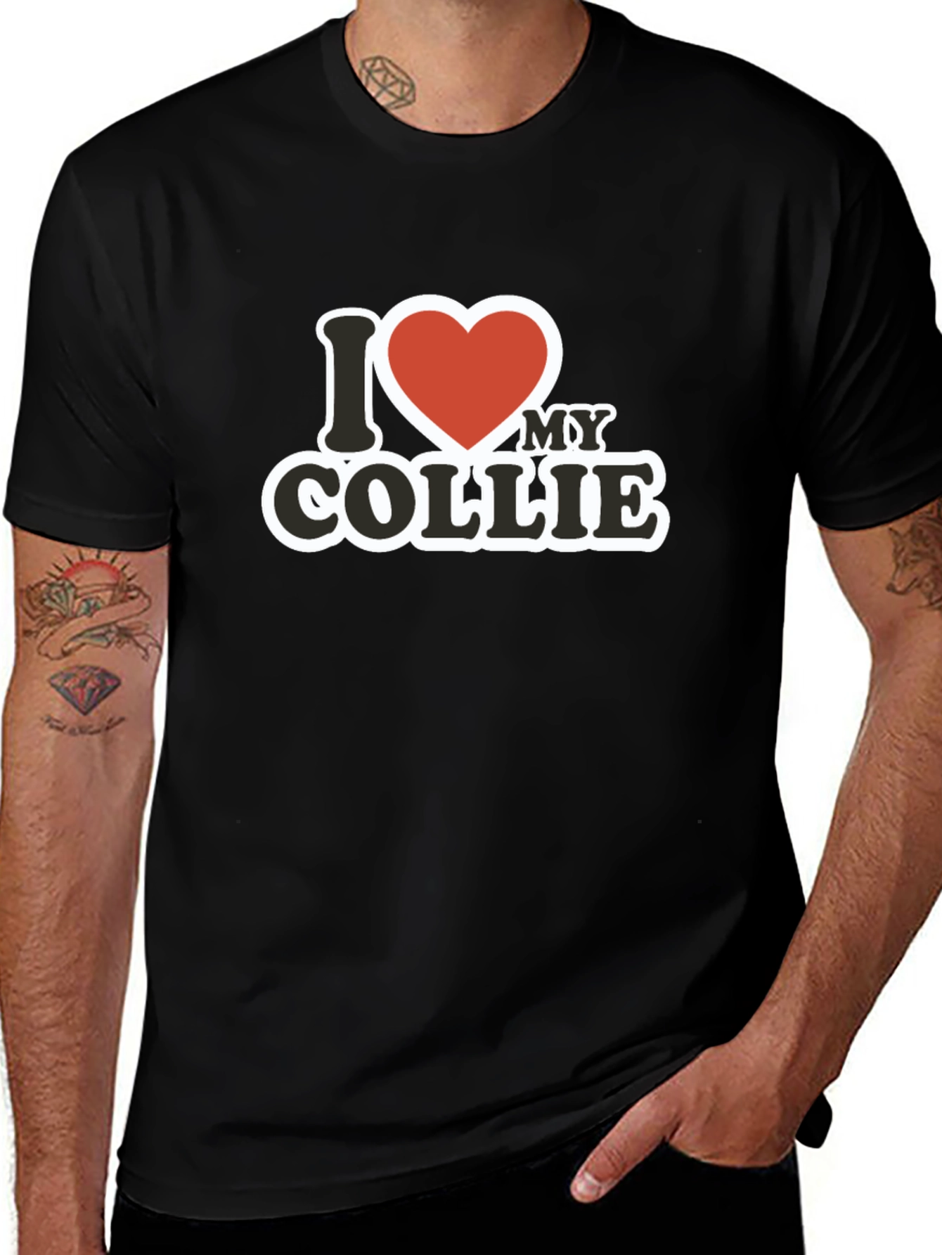 I Heart My Collie - Novelty T-Shirt