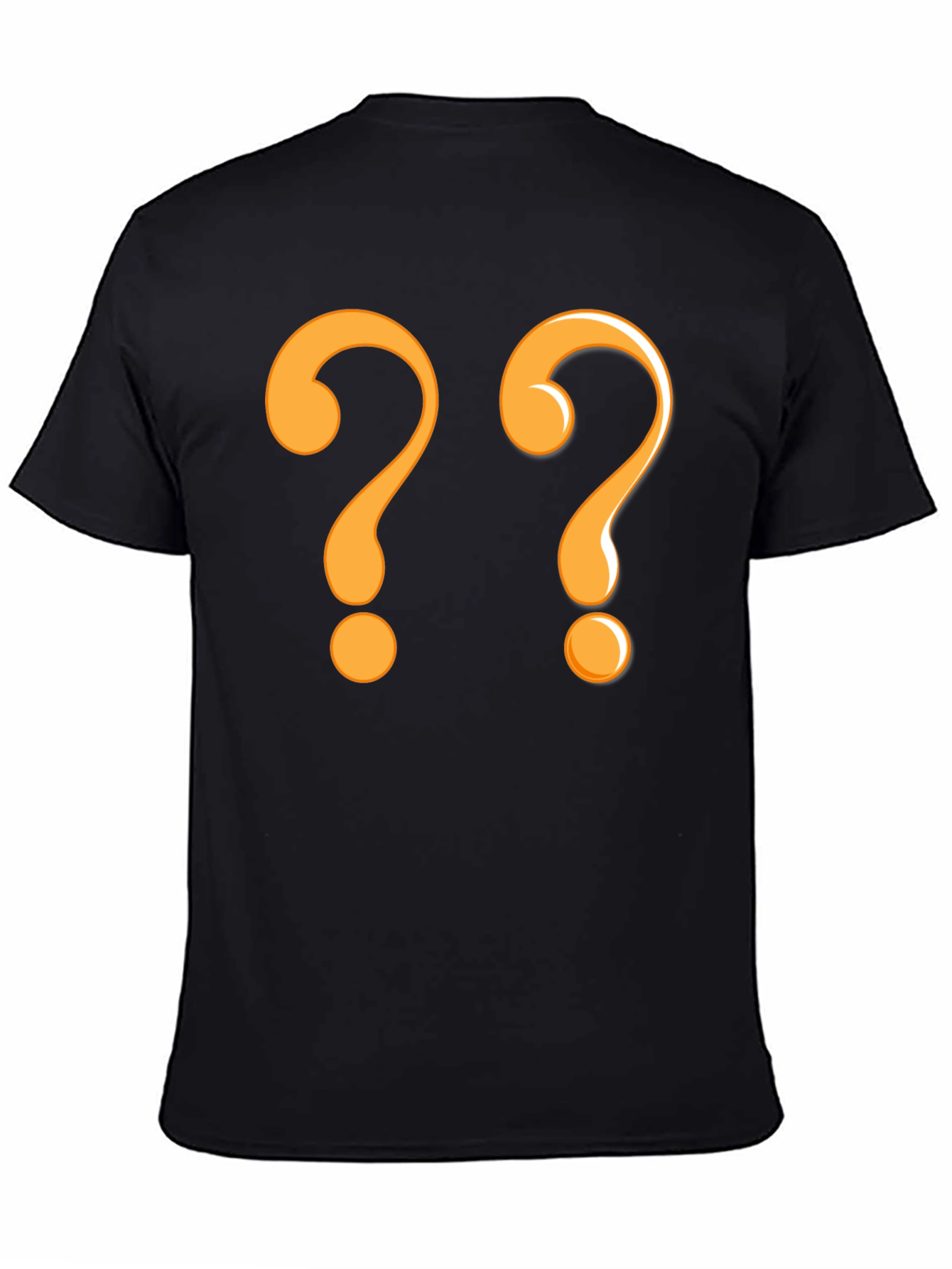 Question Mark Graphic Tee - Black Cotton Casual Shirt