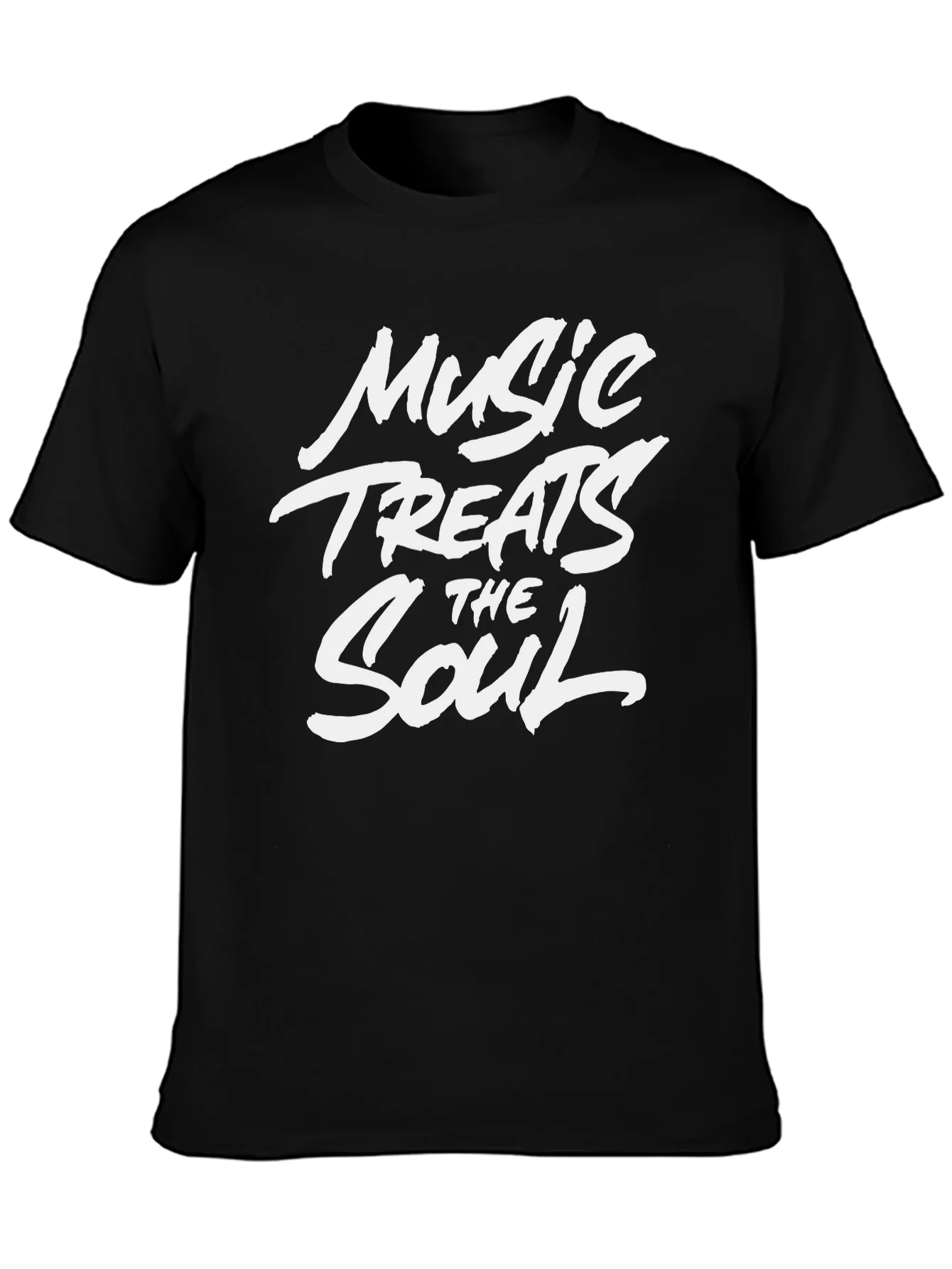 Music Treats the Soul Black Graphic T-Shirt