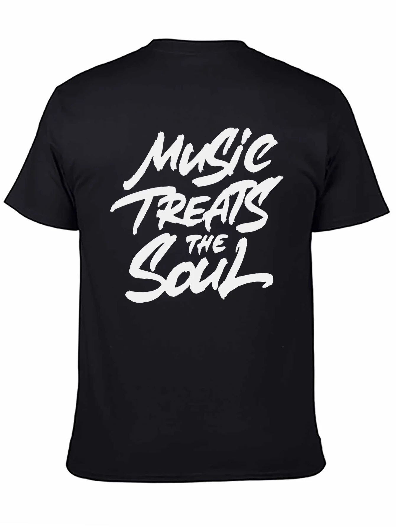 Music Treats the Soul Black Graphic T-Shirt