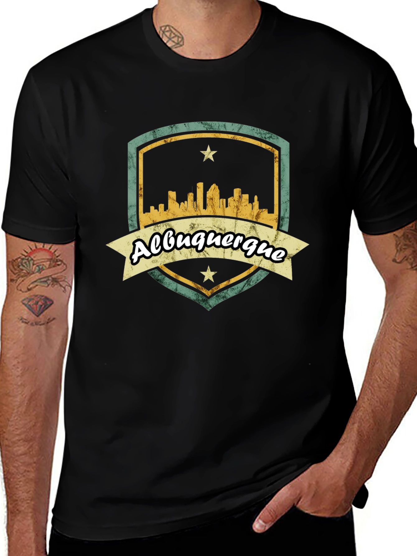Albuquerque Graphic Tee - Retro City Skyline T-Shirt