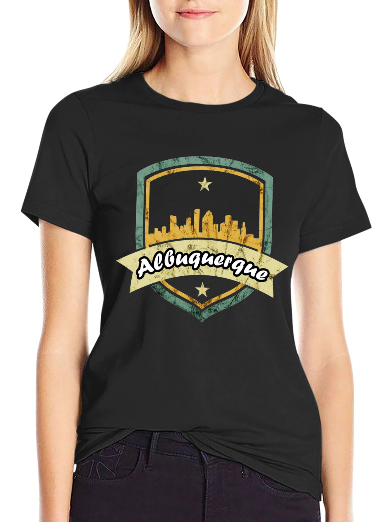 Albuquerque Graphic Tee - Retro City Skyline T-Shirt