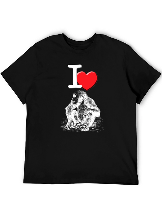 I Heart Monkeys T-Shirt - Black Crew Neck