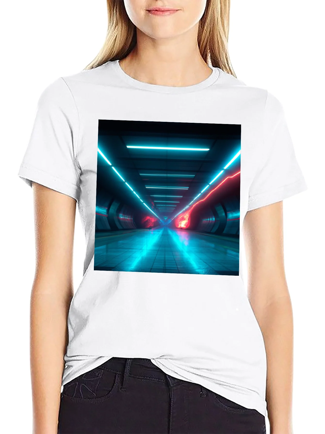 Cyberpunk Tunnel Vision T-Shirt - Black