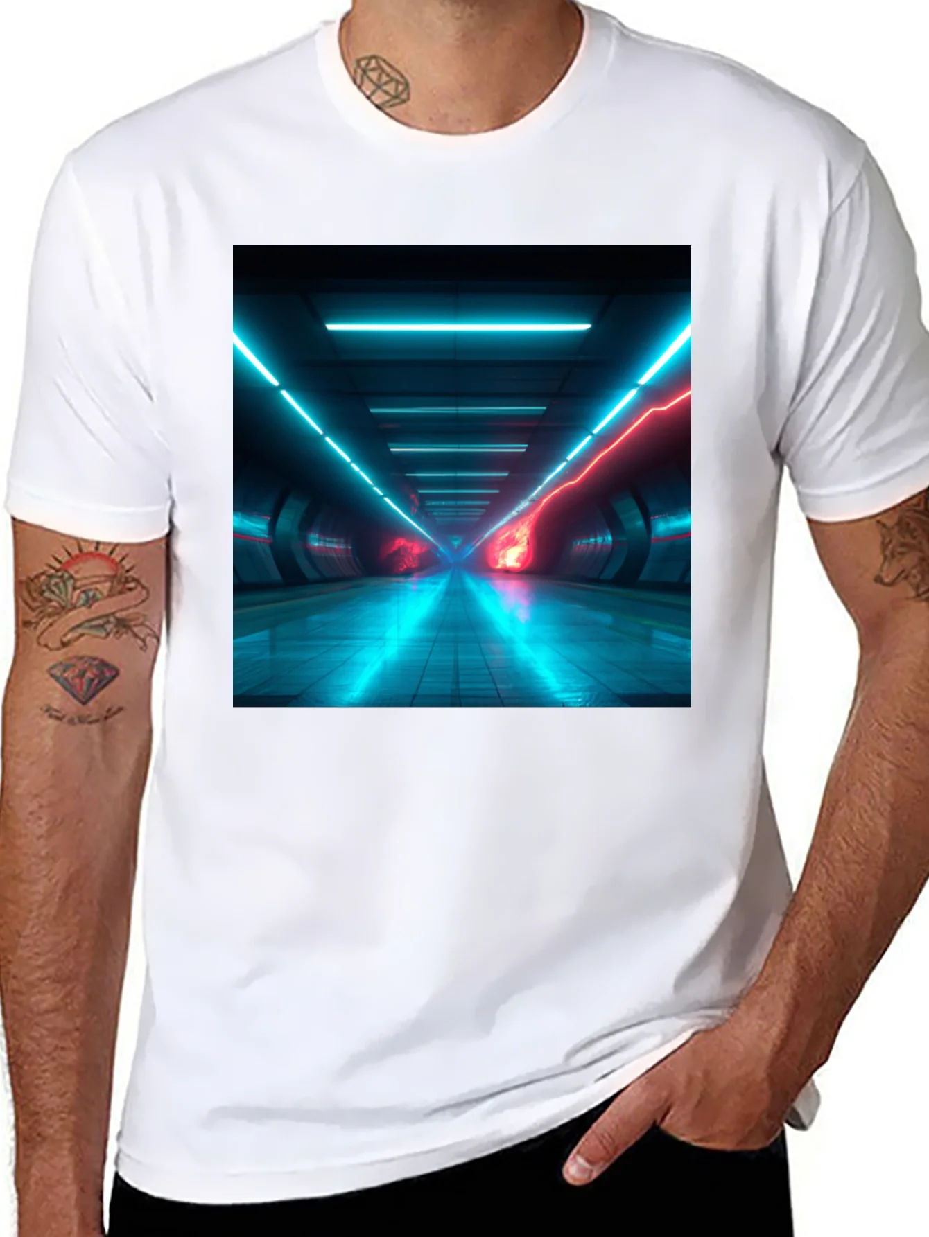 Cyberpunk Tunnel Vision T-Shirt - Black