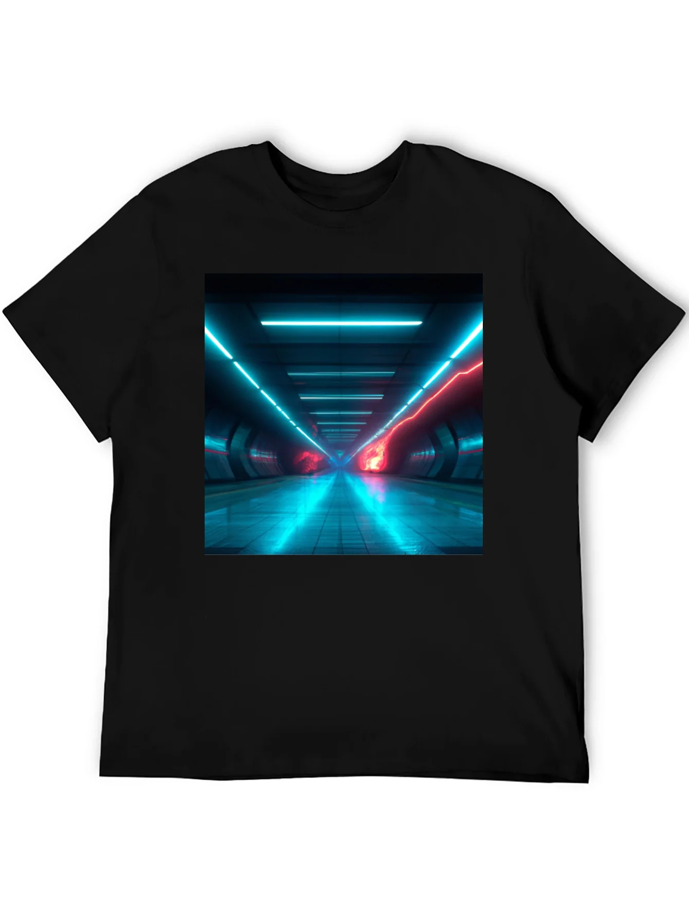 Cyberpunk Tunnel Vision T-Shirt - Black