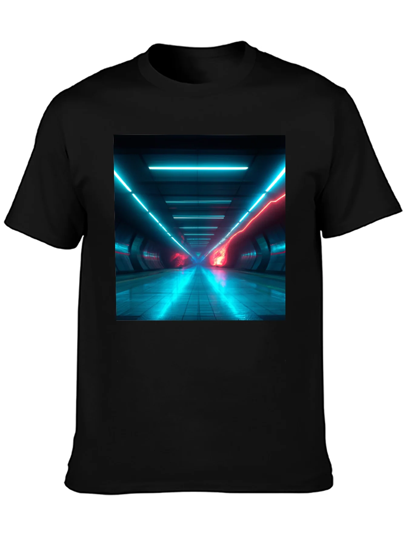 Cyberpunk Tunnel Vision T-Shirt - Black