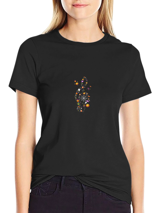 Halloween Graphic Print Black T-Shirt
