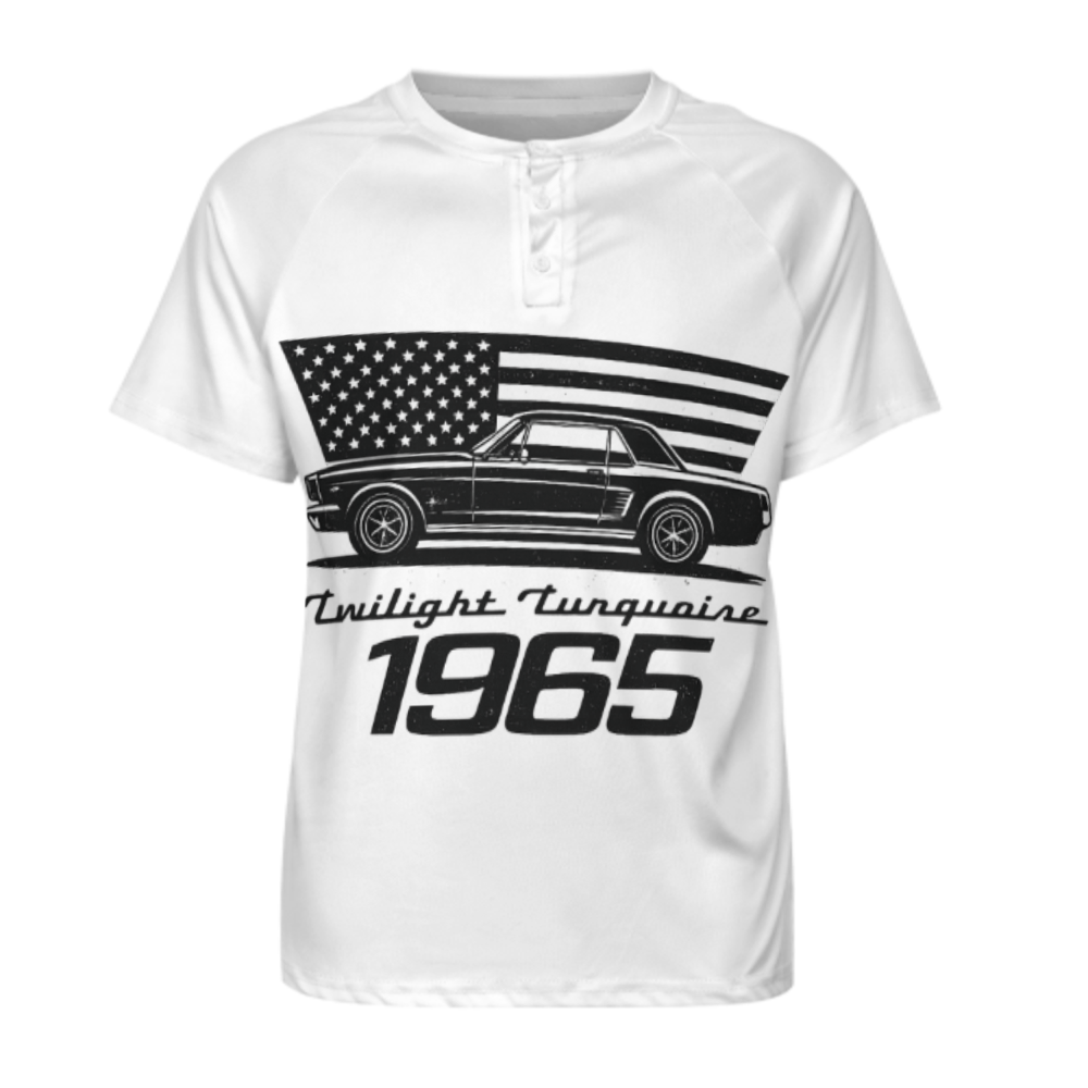 1965 Classic Muscle Car Graphic T-Shirt – Vintage American Flag Retro Car Enthusiast Tee(z197)