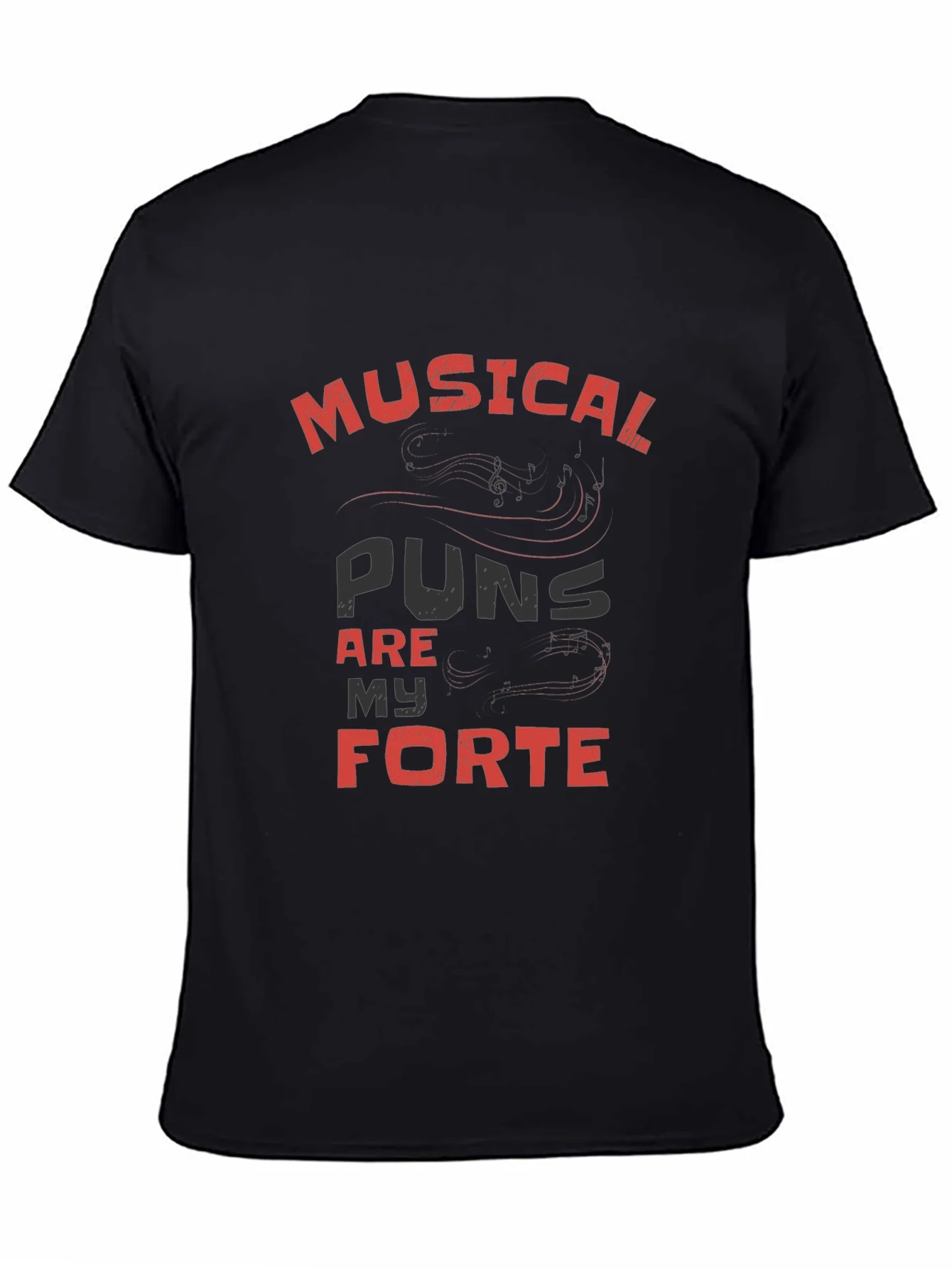 Musical Puns Are My Forte Black T-Shirt