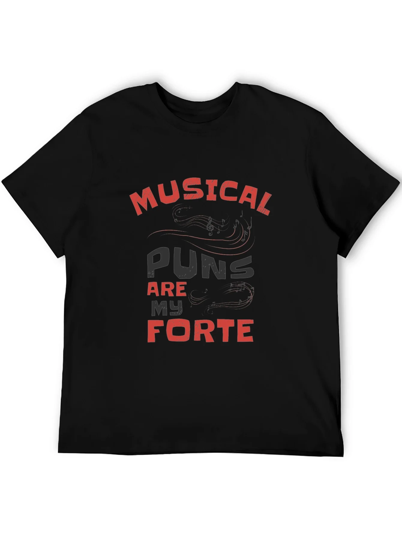 Musical Puns Are My Forte Black T-Shirt
