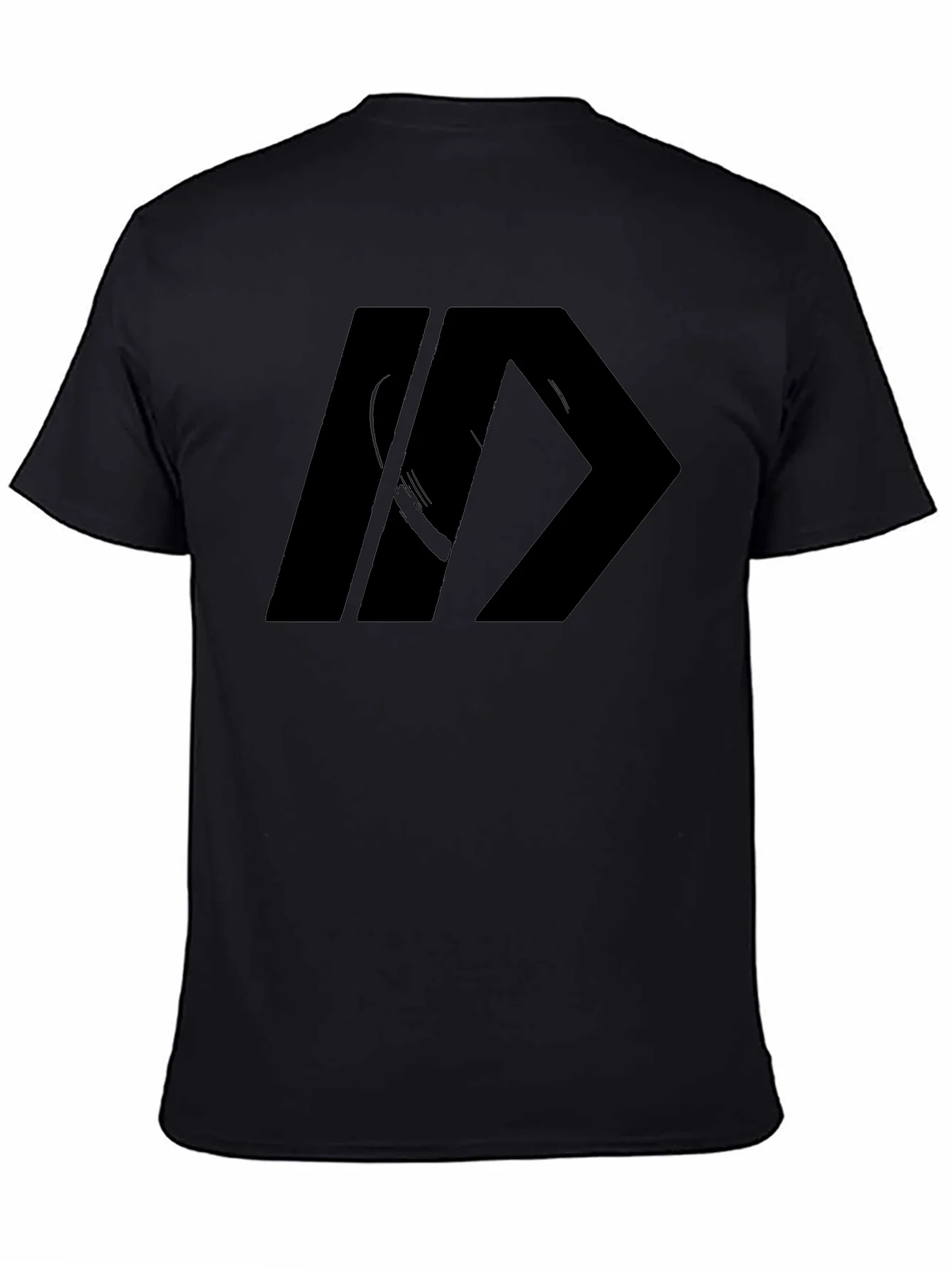 Mens Black Graphic Tee - Modern Design