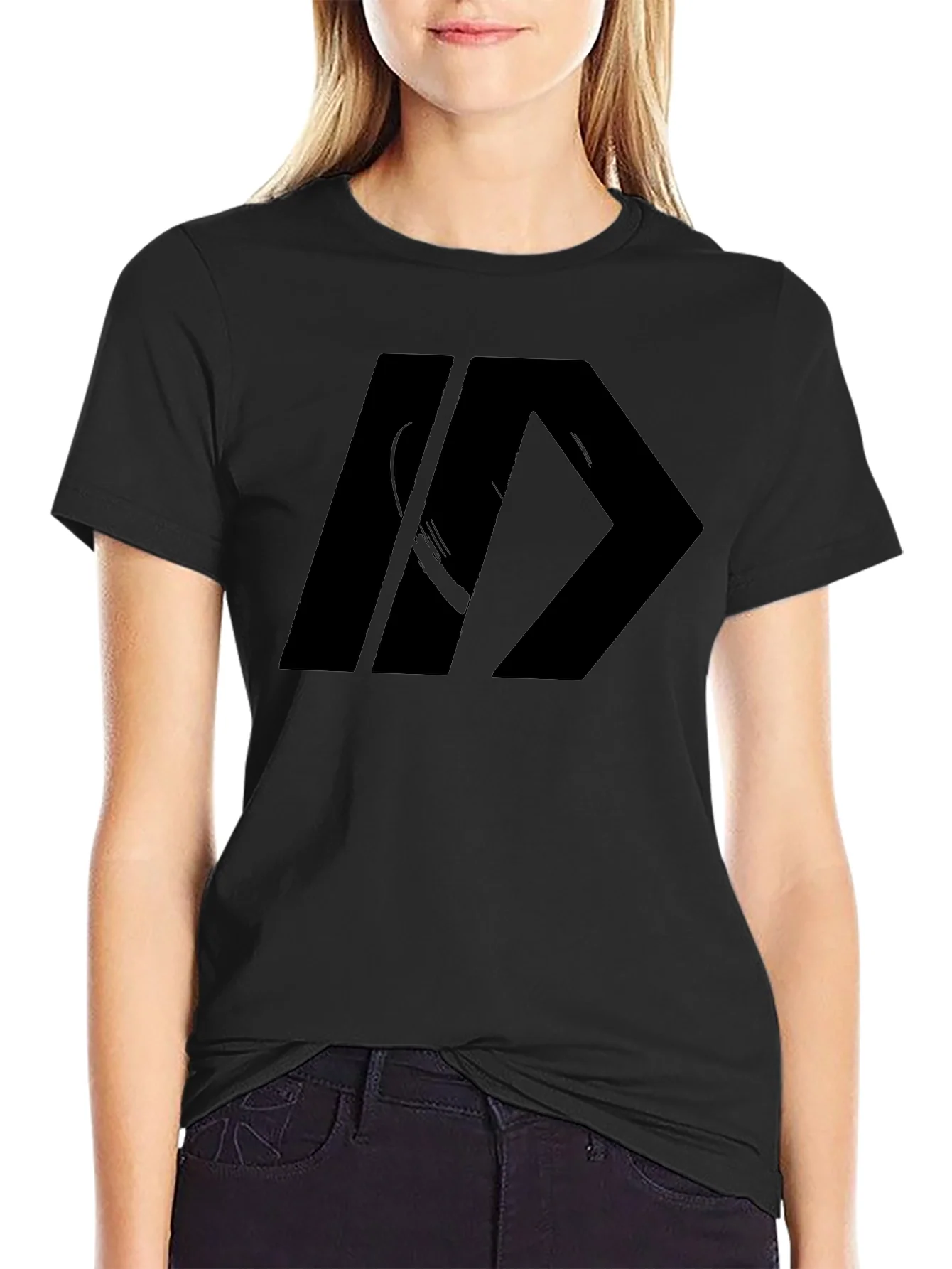 Mens Black Graphic Tee - Modern Design