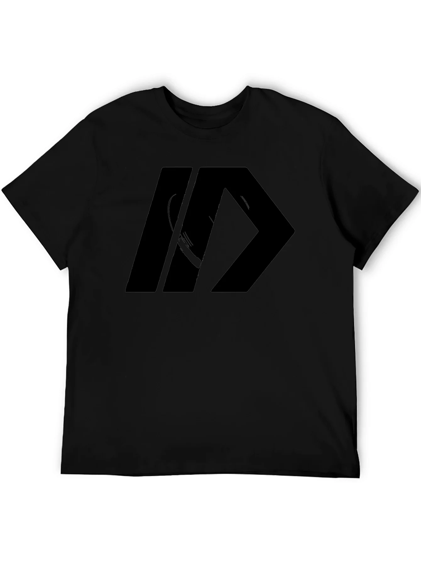Mens Black Graphic Tee - Modern Design