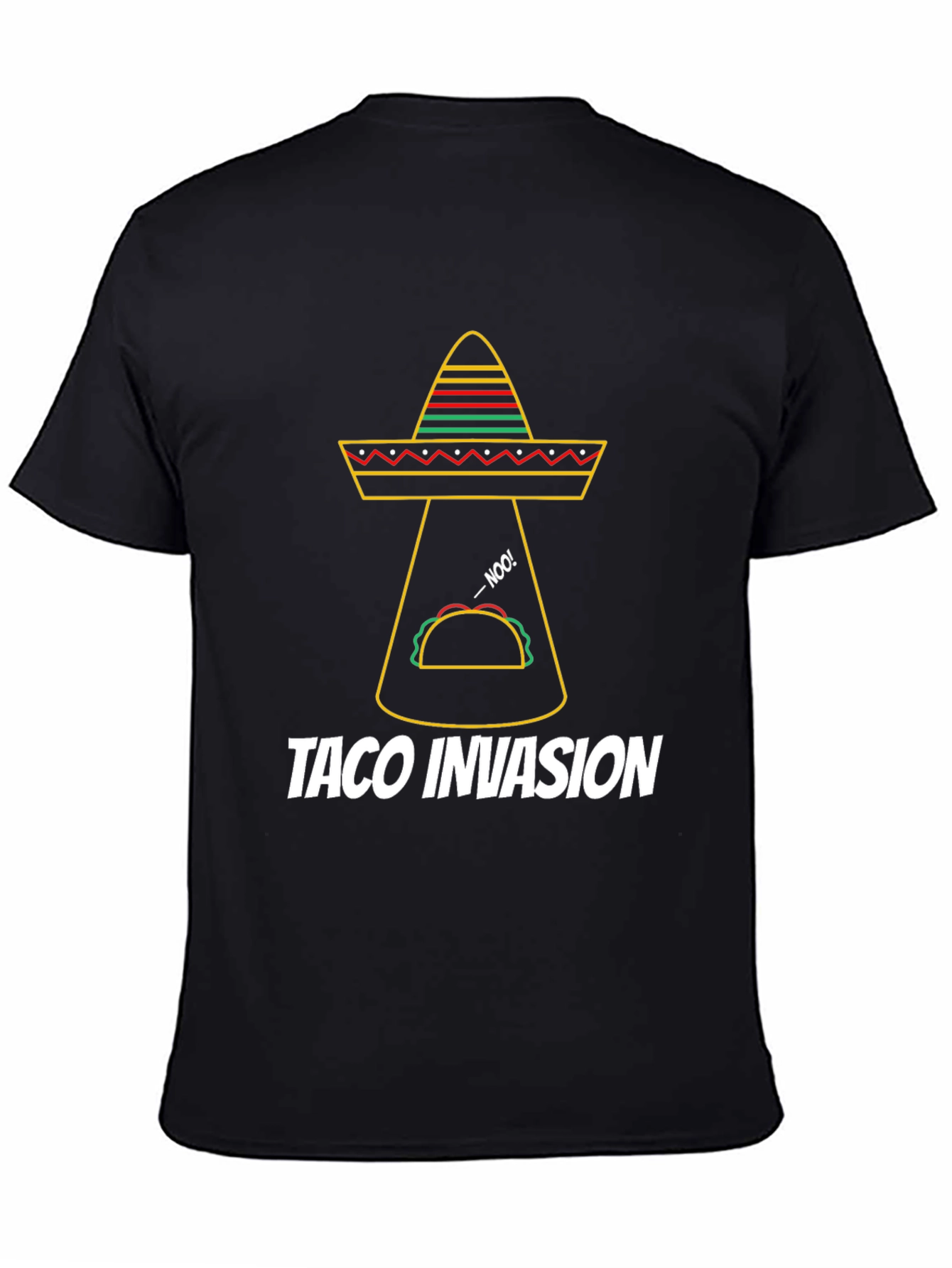 Taco Invasion Graphic T-Shirt - Funny Alien Sombrero Tee