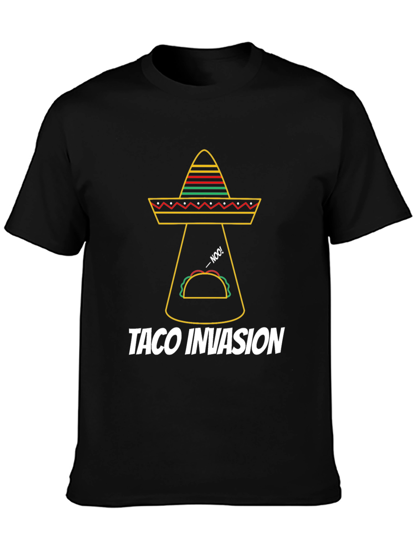 Taco Invasion Graphic T-Shirt - Funny Alien Sombrero Tee